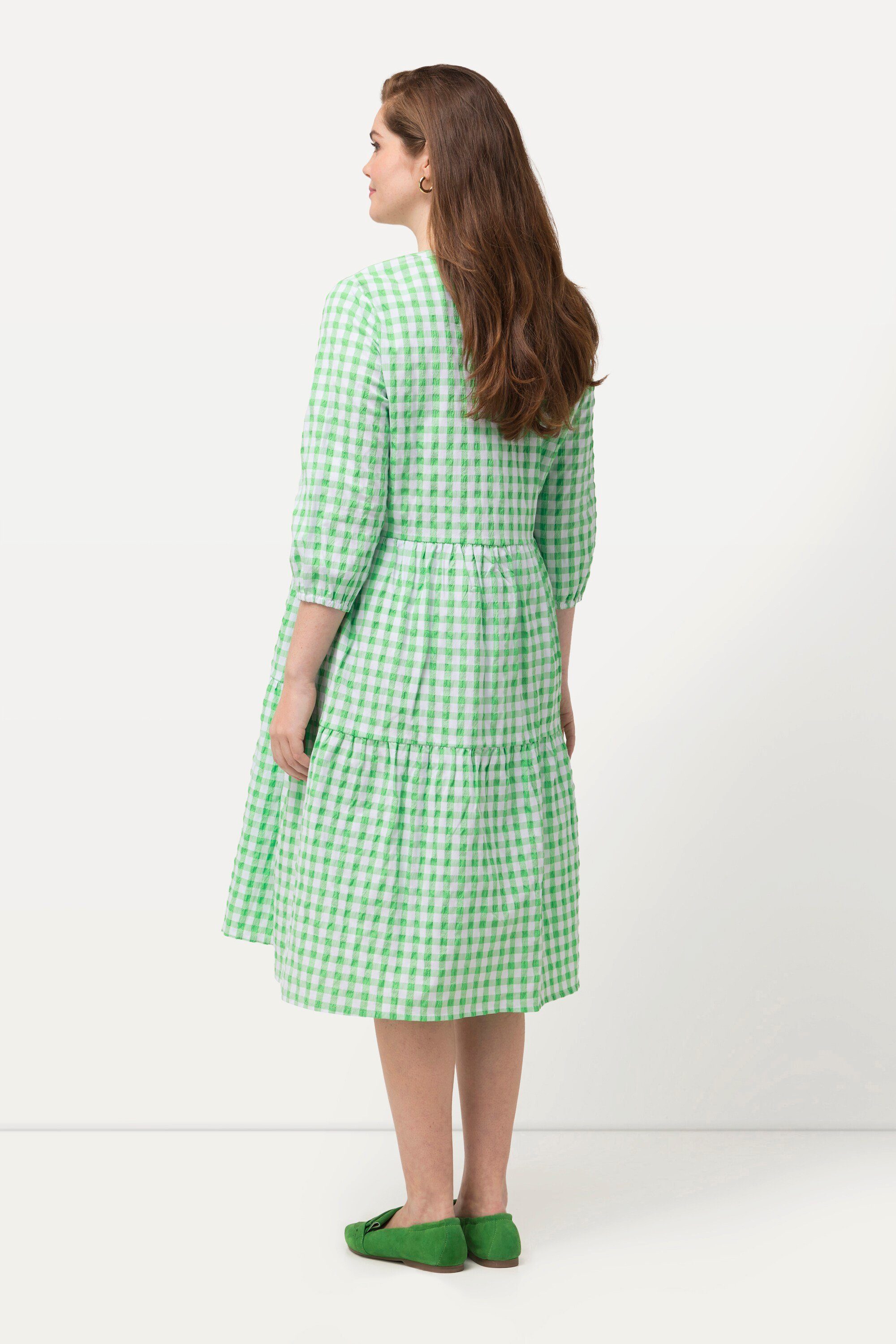 Ulla Popken Jerseykleid Tunika-Midikleid Bubble-Qualität V-Ausschnitt – Bild 3 von 4