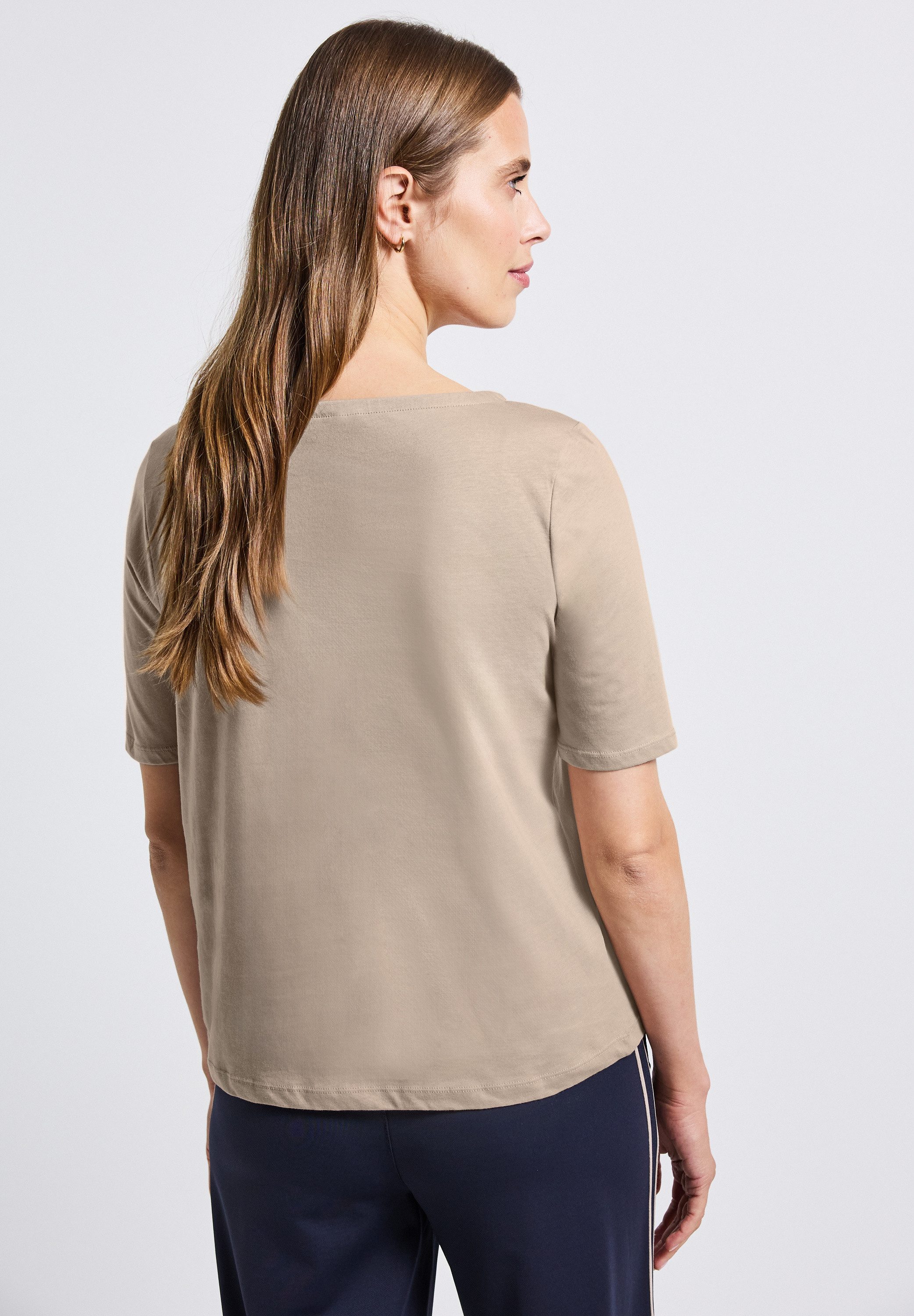 STREET ONE T-Shirt U-Boot Ausschnitt, Basic günstig online kaufen