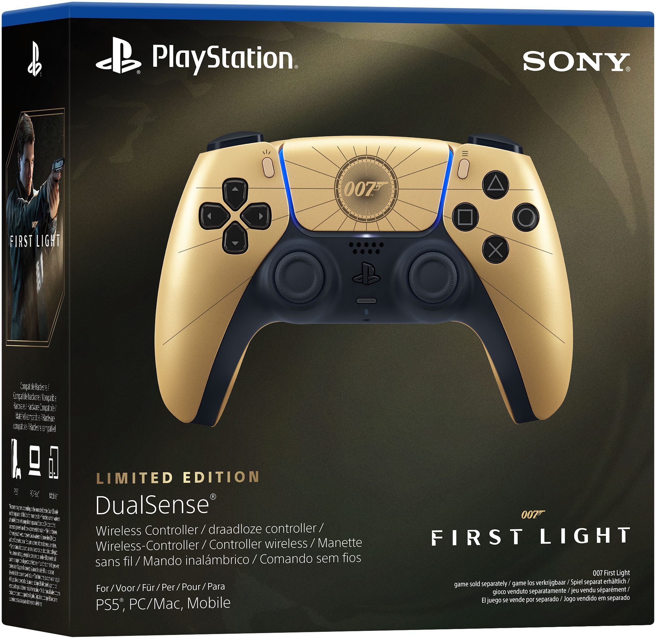 PlayStation 5 007 First - Light Limited Edition Gold DualSense Wireless-Controller