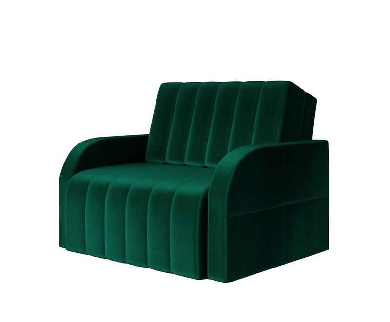 MOEBLO Kindersofa aus Samtstoff MONTANA 80, mit Bettfunktion Schlafsofa mit Bettkasten Крісла mit Schlaffunktion Schlafsessel Sofa Крісла Jugendsofa Schlafsofa 1-Sitzer Gästebett, mit Relaxfunktion