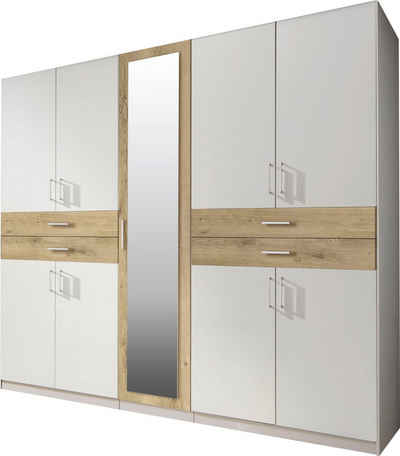 Wimex Kleiderschrank Taiga (Taiga, 1-St., Kleiderschrank) 225cm weiß plankeneiche