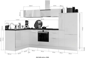 RESPEKTA Küche Elisabeth, vormontiert, inkl. E-Geräte, Breite 310 cm