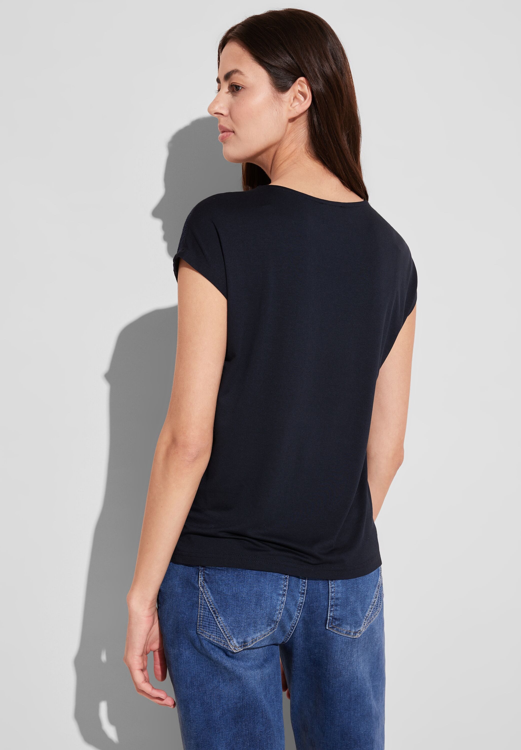 STREET ONE V-Shirt aus softer Viskose