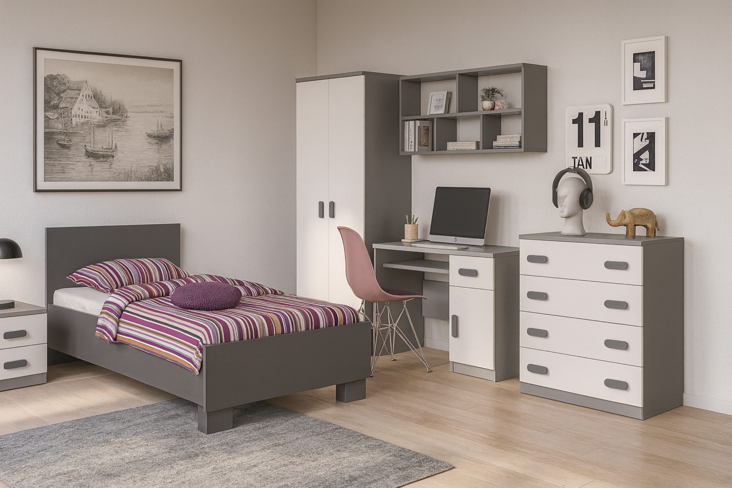 Deine Möbel 24 Jugendzimmer-Set INGE Jugendzimmer Jugendmöbel Kinderzimmer günstig online kaufen