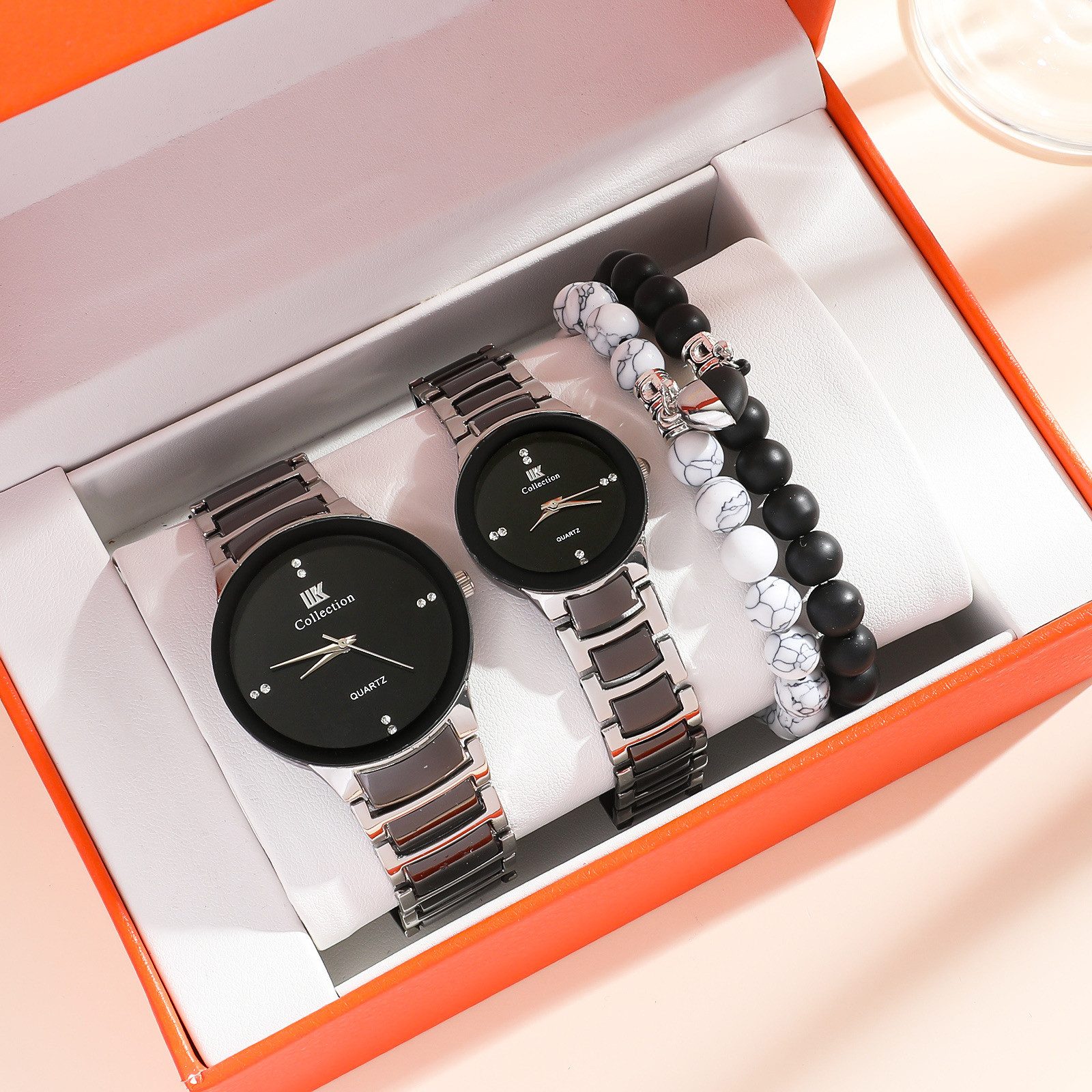 Quarzuhr Unisex Analog Quarz Paar Uhr mit Liebesarmband Uhr Chronographen