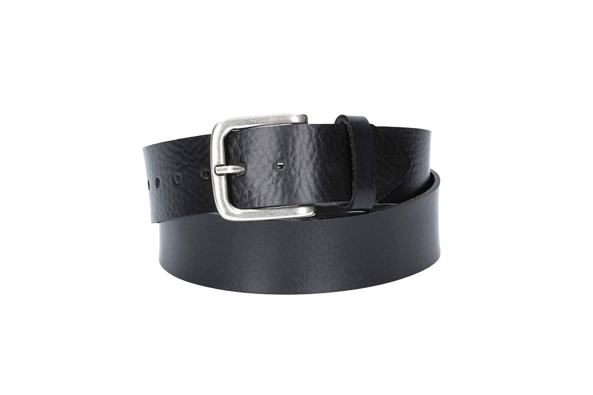 kiddybelts Ledergürtel Kids 30mm in Schwarz mit Dornschließe in Silber (KB11-790) sehr weiches Vollrindleder