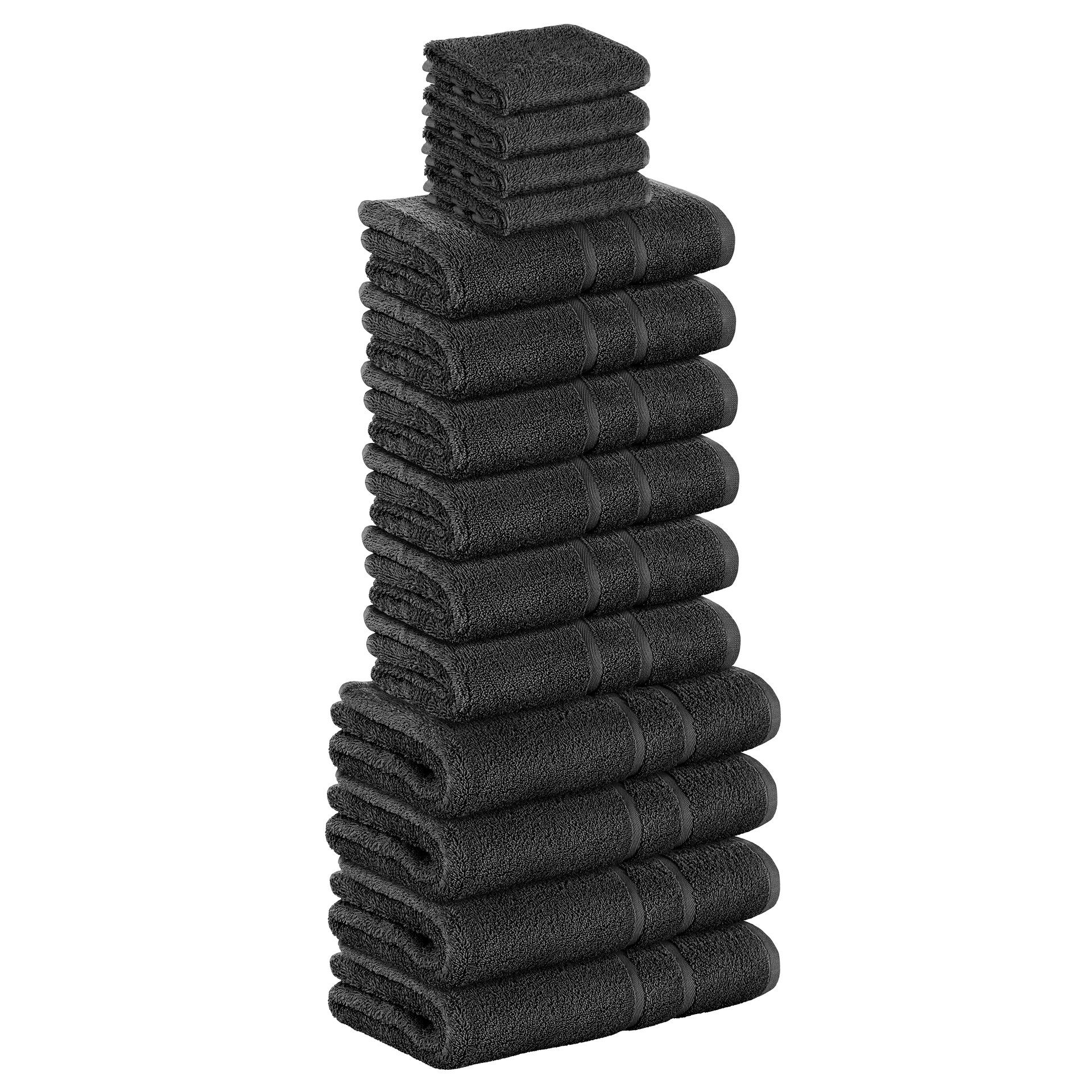100% StickandShine Handtuch Baumwolle verschiedenen 6x Gästehandtuch GSM SET GSM 500 (14 Frottee 500 Farben Schwarz Teilig) Set Pack, als Baumwolle 4x Handtuch 4x in 14er 100% Duschtücher Handtücher