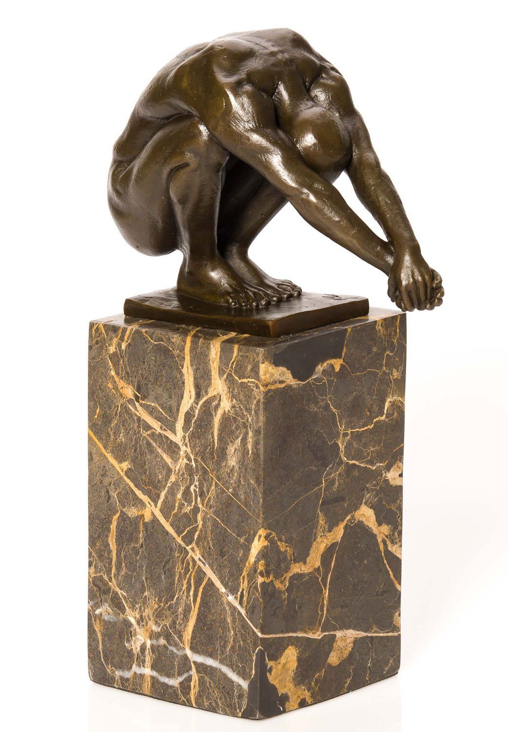 Aubaho Skulptur Bronze Schwimmer Turmspringer Skulptur Akt Erotik Skulptur Figur antik