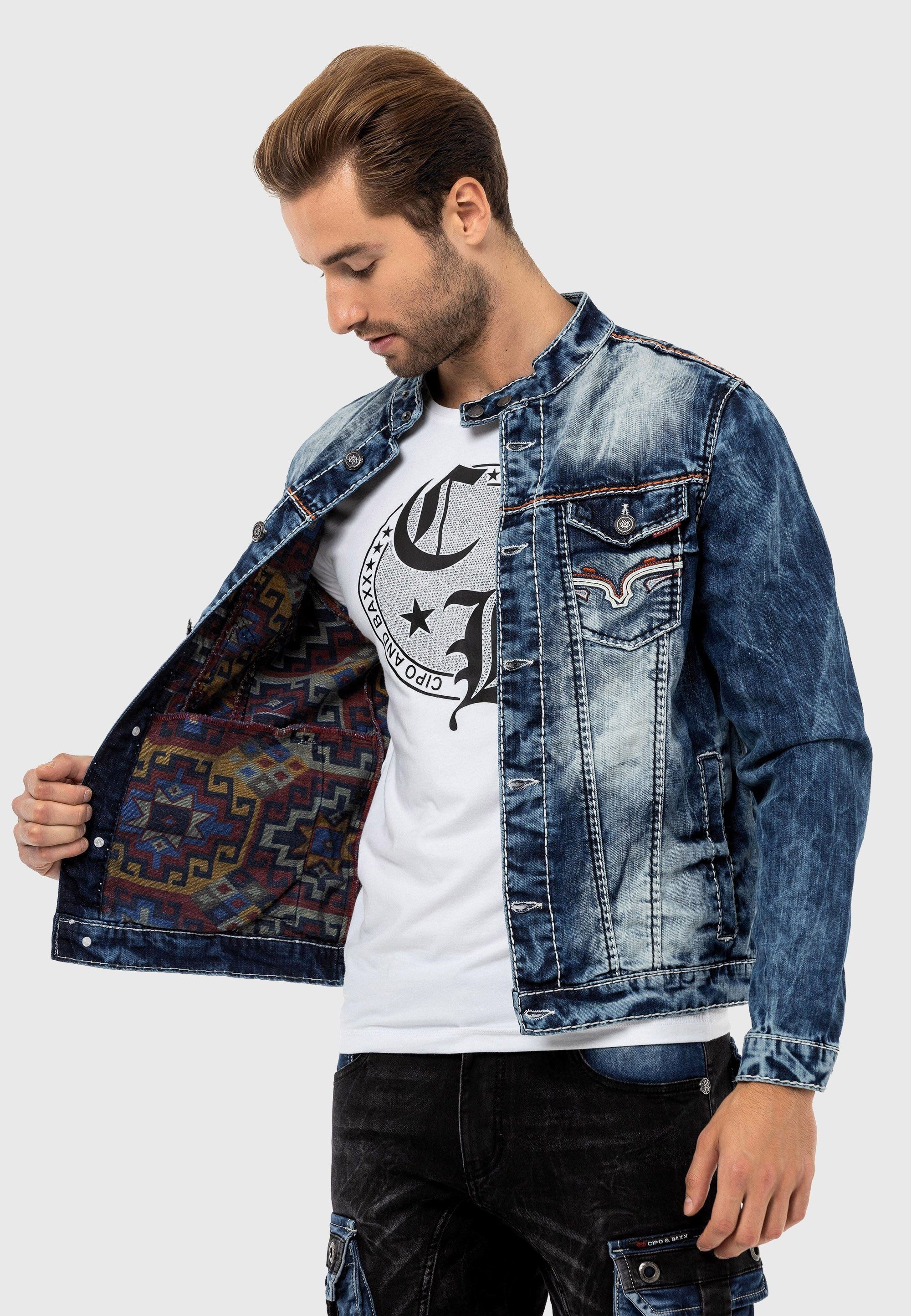Cipo & Baxx Jeansjacke Jacke im trendigen Design – Bild 5 von 5