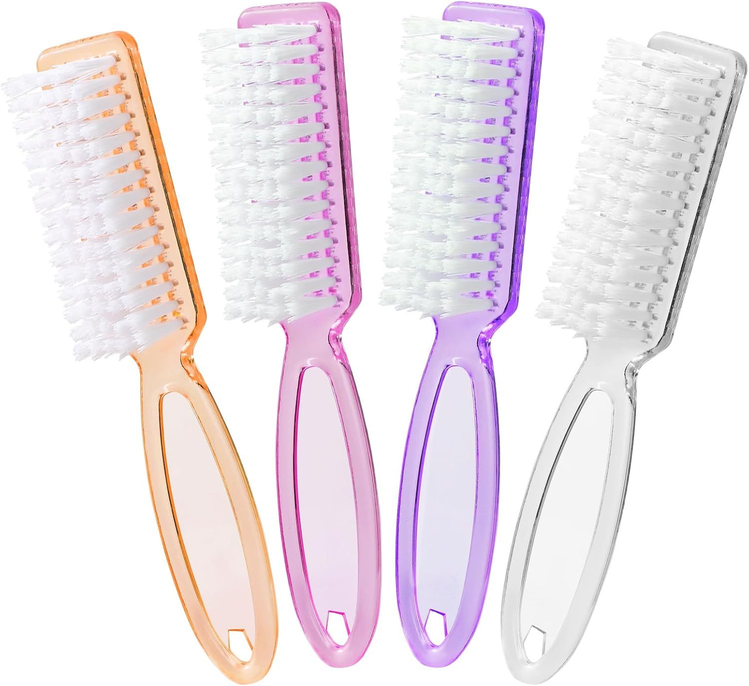 FOUORTUNATE-BEE Reinigungsbürste 4er Set Nagelbürsten, weiche Borsten, transparente Kunststoffgriffe, (4-tlg), Weiche Reinigungsbürsten für Nägel, Haushalt, Garten & Salon