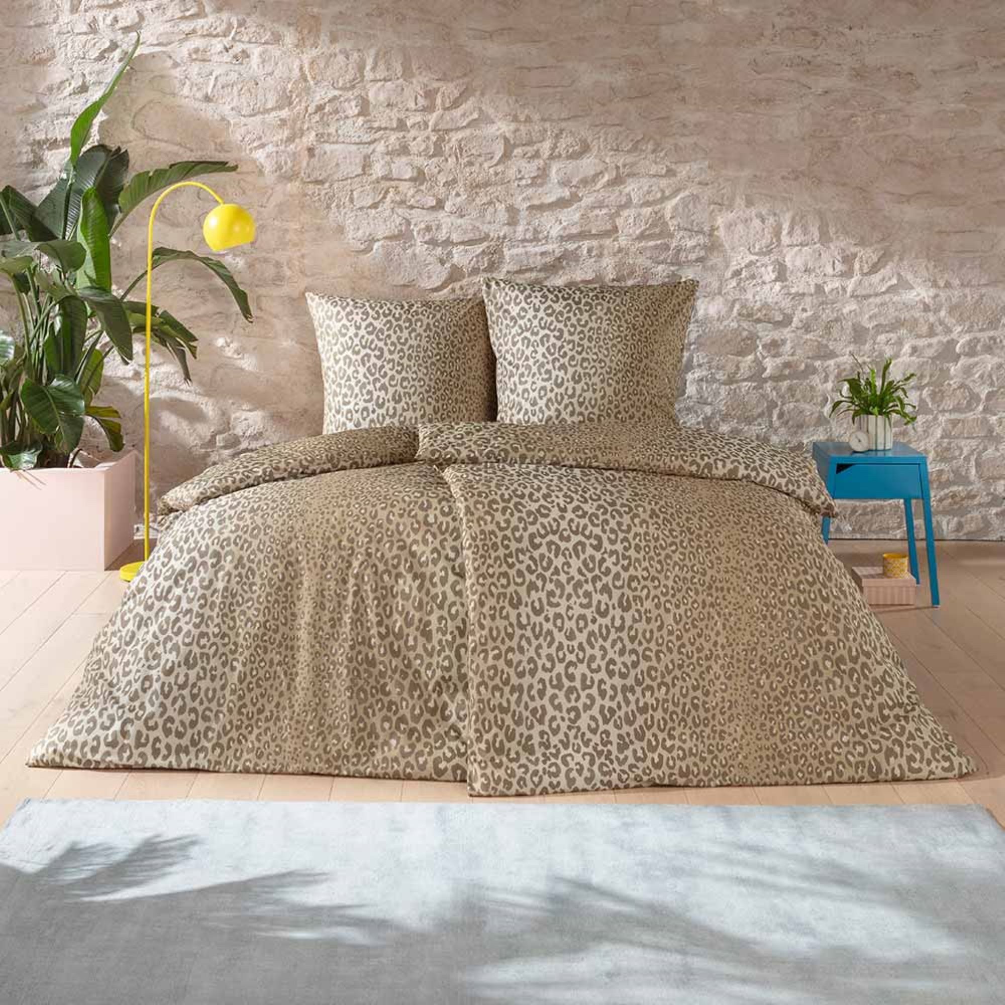Estella Bettwäsche Estella Mako-Satin Bettwäsche 135x200 Lionel beige Leo T günstig online kaufen