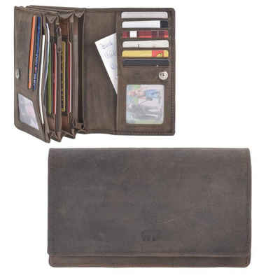 Bear Design Geldbörse »Dark Nature«, Damenbörse, Portemonnaie, rustikales Vintage-Leder, 12 Kartenfächer, 15x9cm
