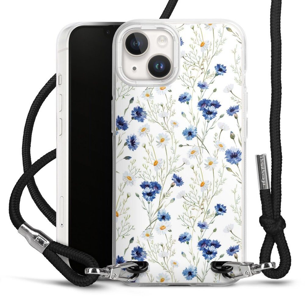 DeinDesign Handyhülle Muster Blume Blumen Flower Pattern 6, Apple iPhone 14 Handykette Hülle mit Band Case zum Umhängen