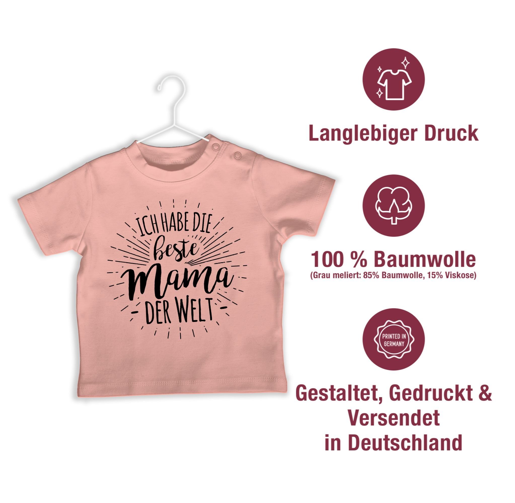 habe T-Shirt die Mama Welt Muttertagsgeschenk der Shirtracer 2 beste Babyrosa Ich