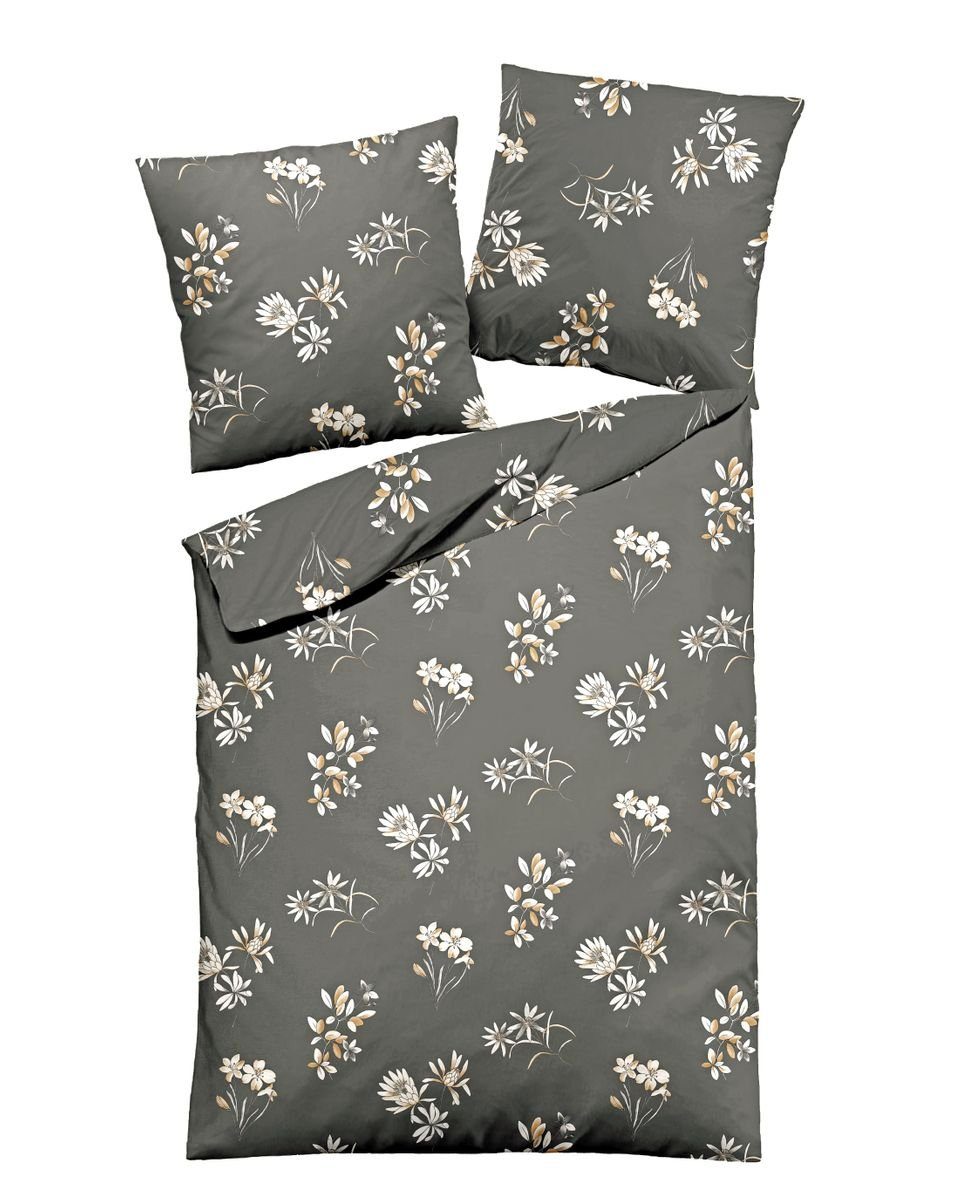 JACK Bettwäsche JACK by Dormisette 135x200cm / 155x220cm Blumen Anthrazit H günstig online kaufen