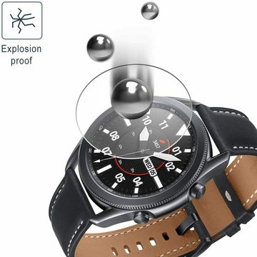 MSM Schutzfolie 3X Hartglas Glasfolie für Samsung Galaxy Watch 3 45 mm Panzerfolie Display Schutzglas 9H