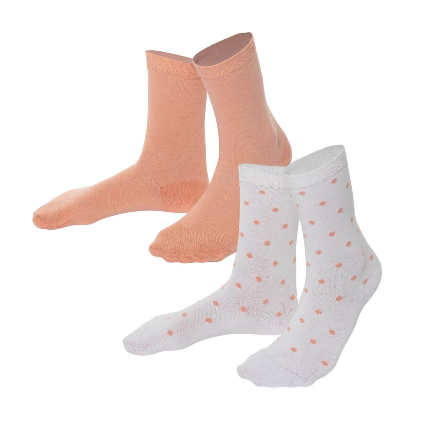LIVING CRAFTS Socken BETTINA Einmal dezent gepunktet, einmal im passenden Uni-Ton Strawberry Cream