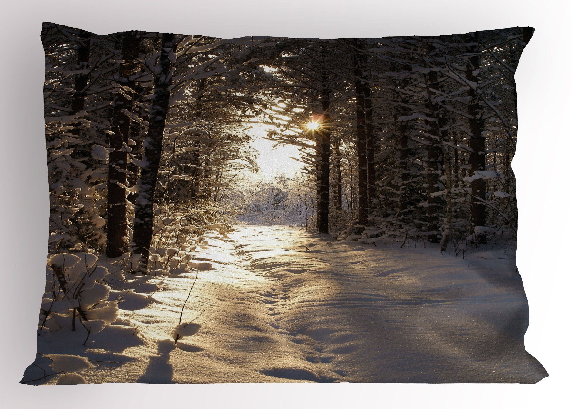 Kissenbezüge Dekorativer Standard King Size Gedruckter Kissenbezug, Abakuhaus (1 Stück), Winter Weihnachten Schnee Wald