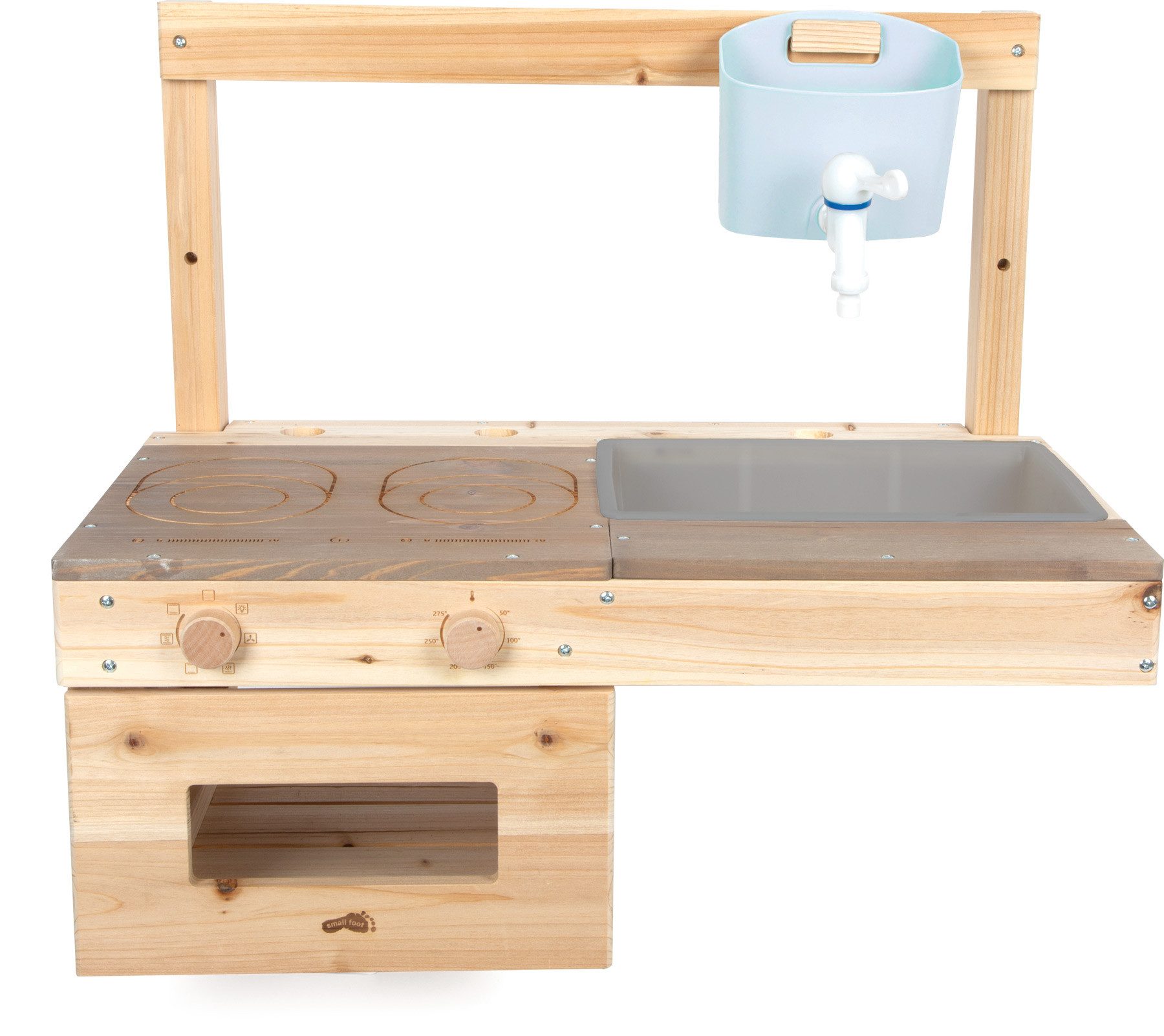 Small Foot Outdoor-Spielküche Matschküche zum Hängen Holz, Kunststoff