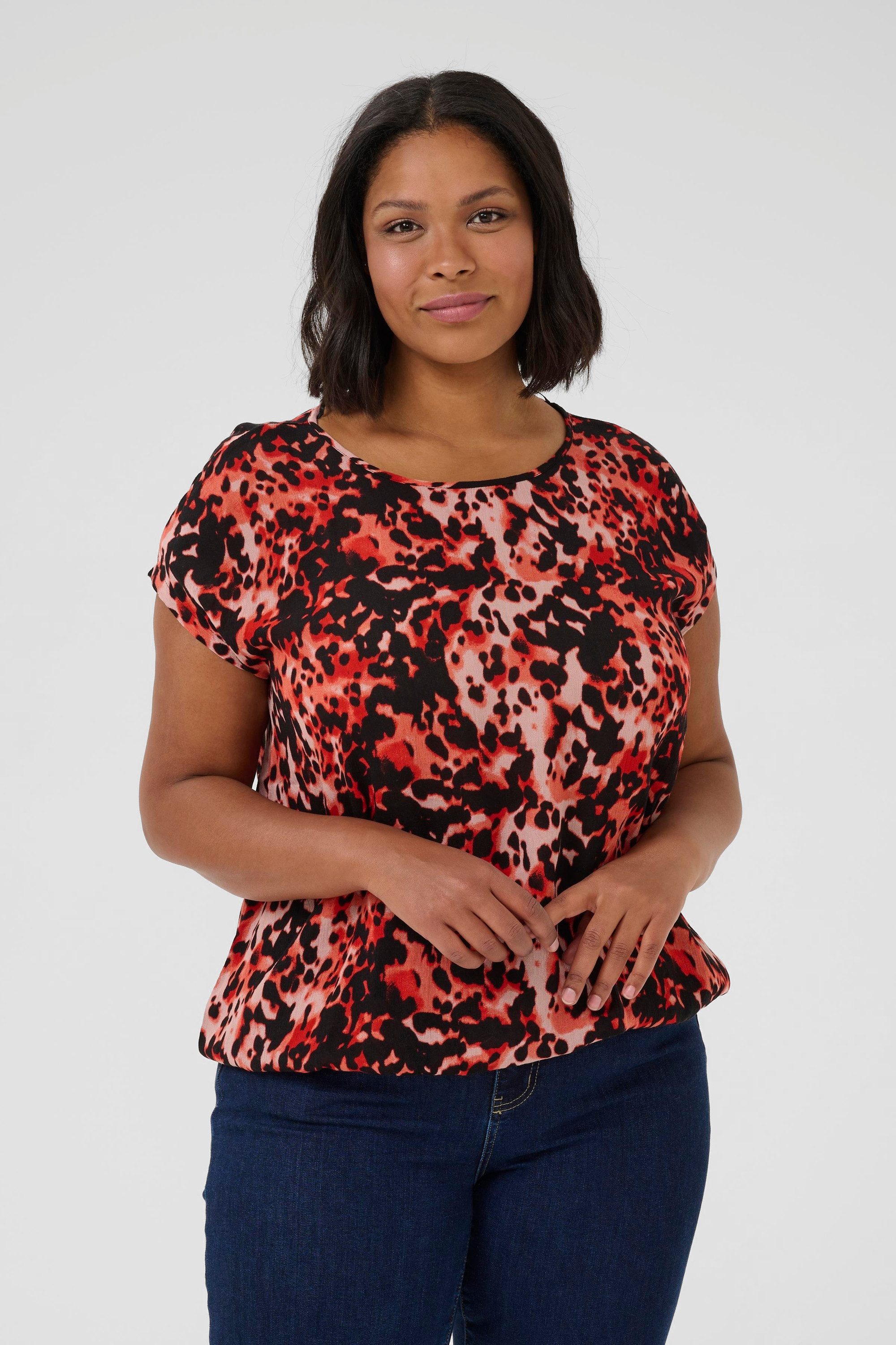 KAFFE Curve Kurzarmbluse Kurzarm-Bluse KCami Große Größen