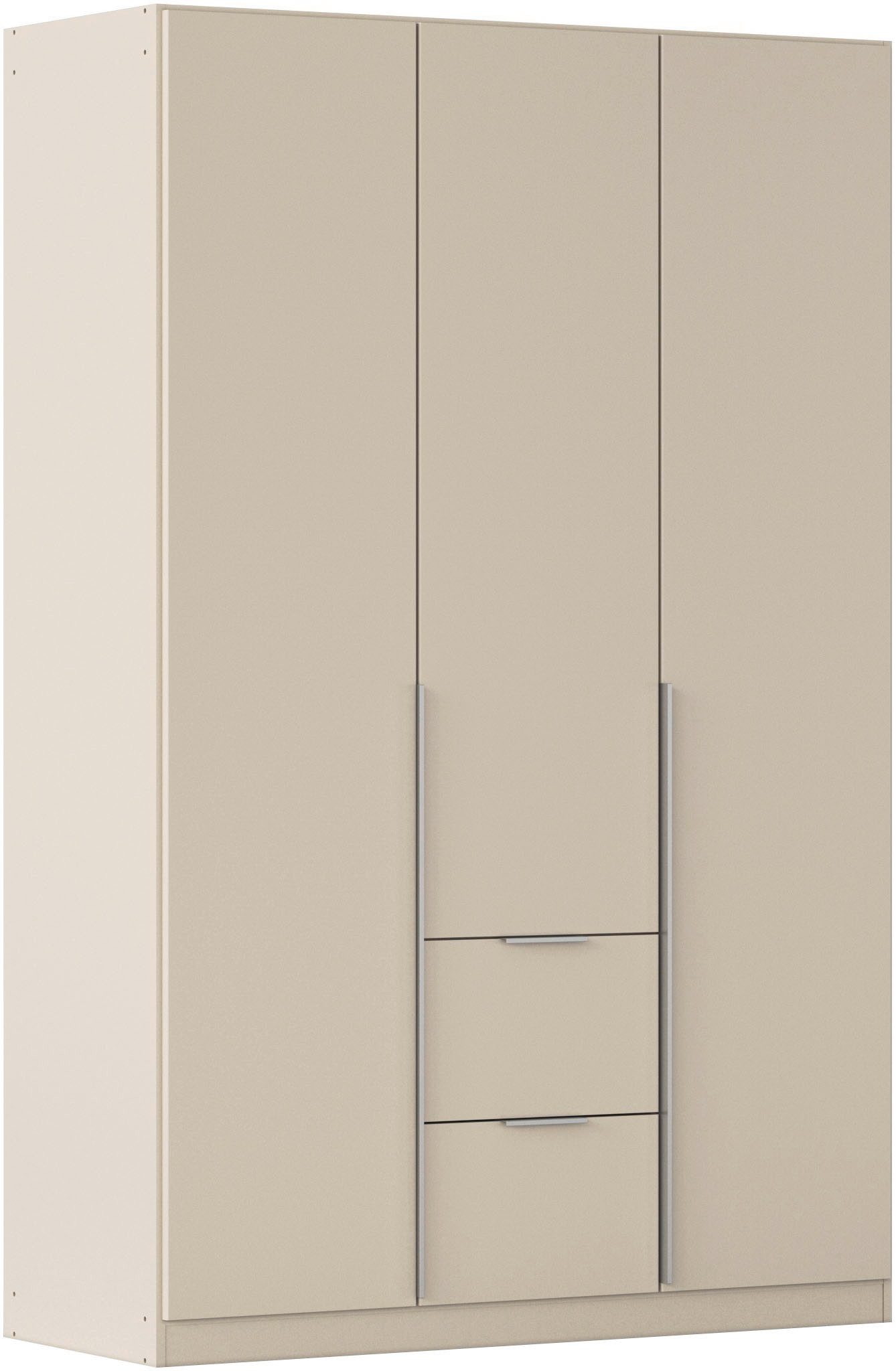 OTTO home Drehtürenschrank Kleiderschrank Schrank Garderobe AGORDO mit Dekor- oder Hochglanzfront (in zwei Griff-Farben, Breite 136 cm) mit Außenschubkästen, Serie in 7 Breiten und 2 Höhen MADE IN GERMANY