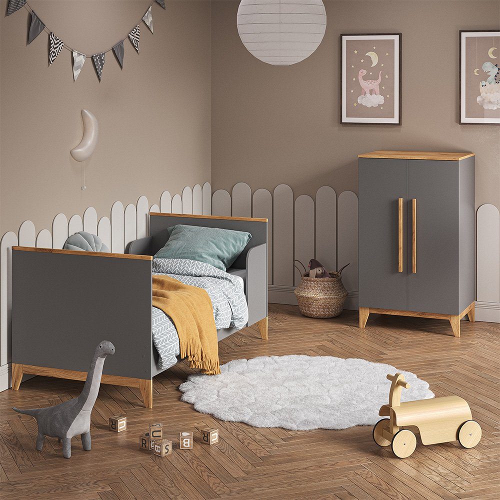 VitaliSpa® Kleiderschrank Malia, Grau/Eiche, 53.4 x 120 cm günstig online kaufen