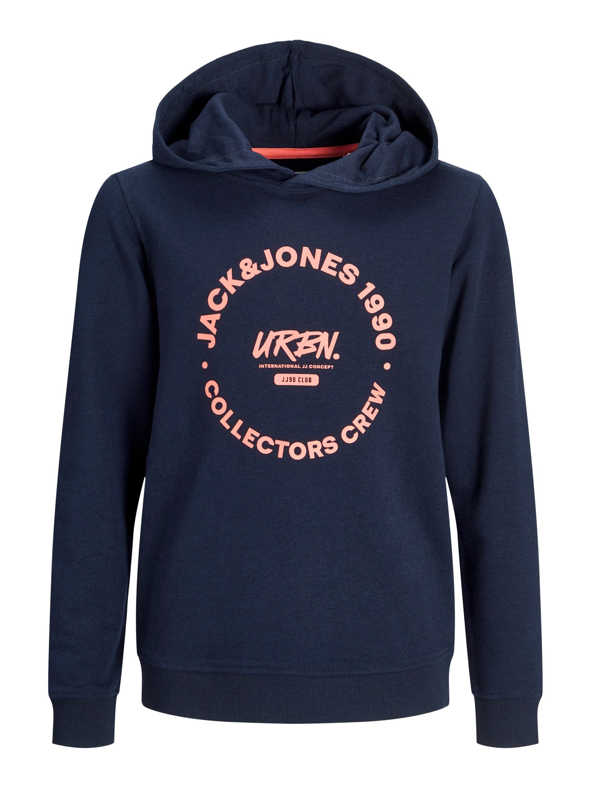 Sweat Ado Garçon 16 Ans Jack & Jones Junior LUKE MNI - Sweat à Capuche - Navy Blazer Pull Garçon