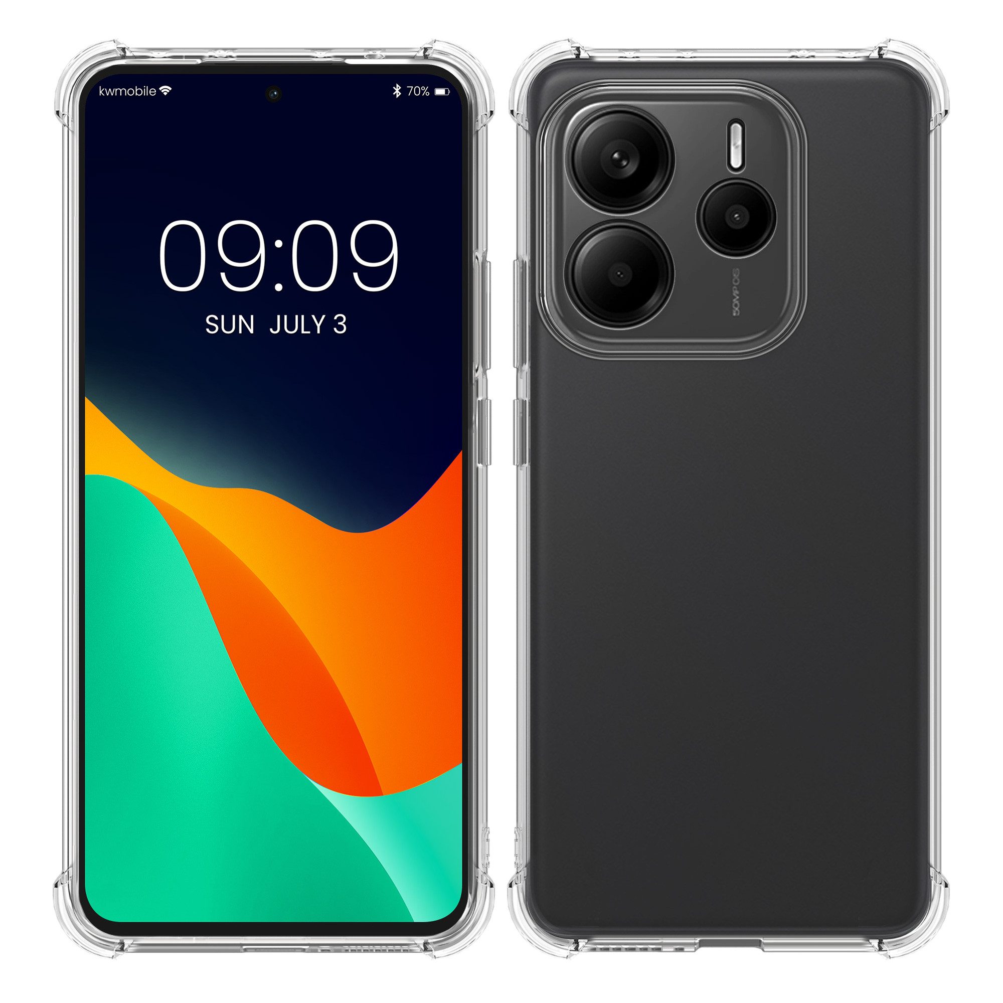 kwmobile Handyhülle Crystal Hülle für Xiaomi Redmi Note 14 5G (Nicht für 4G) TPU Silikon, TPU Silikon Case mit Ecken Schutz
