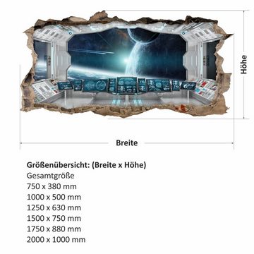 nikima Wandtattoo 069 Raumstation weiß - Loch in der Wand (PVC-Folie), in 6 vers. Größen