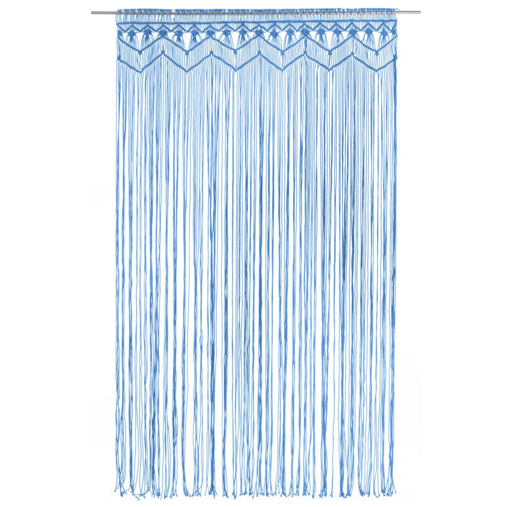 vidaXL Vorhang, Makramee Vorhang Blau 140x240 cm Baumwolle