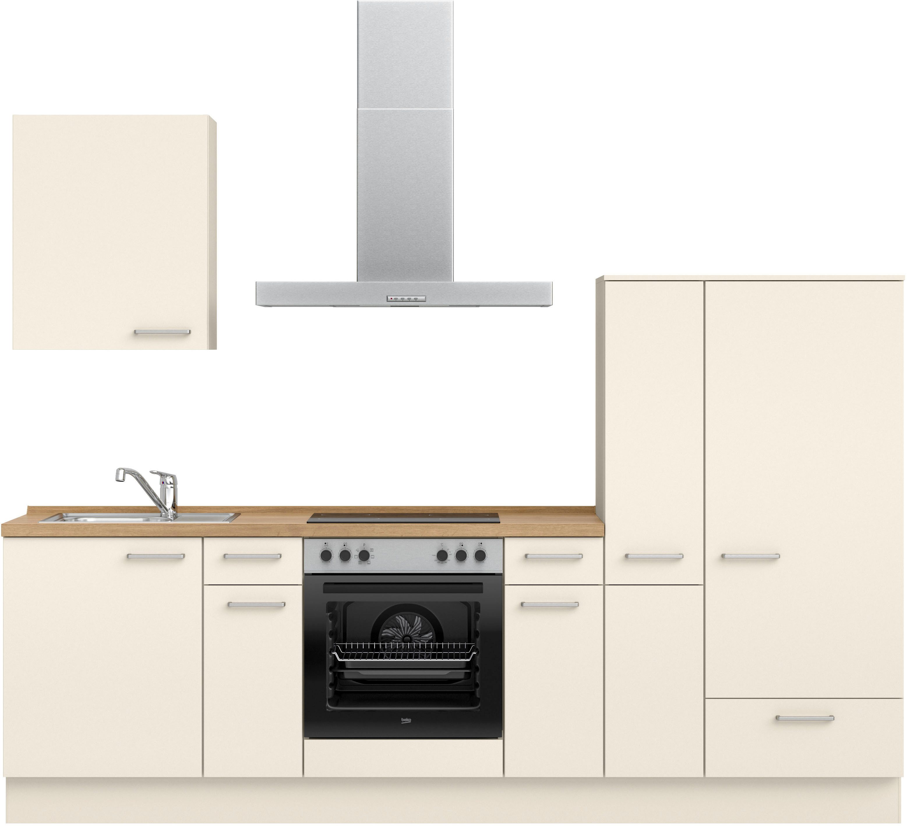 nobilia® Küchenzeile "Touch I", NEU: individuell anpassbar mit gratis Profi-Beratung, vormontiert, Breite 270 cm, Ausrichtung wählbar, wahlw. mit E-Geräten