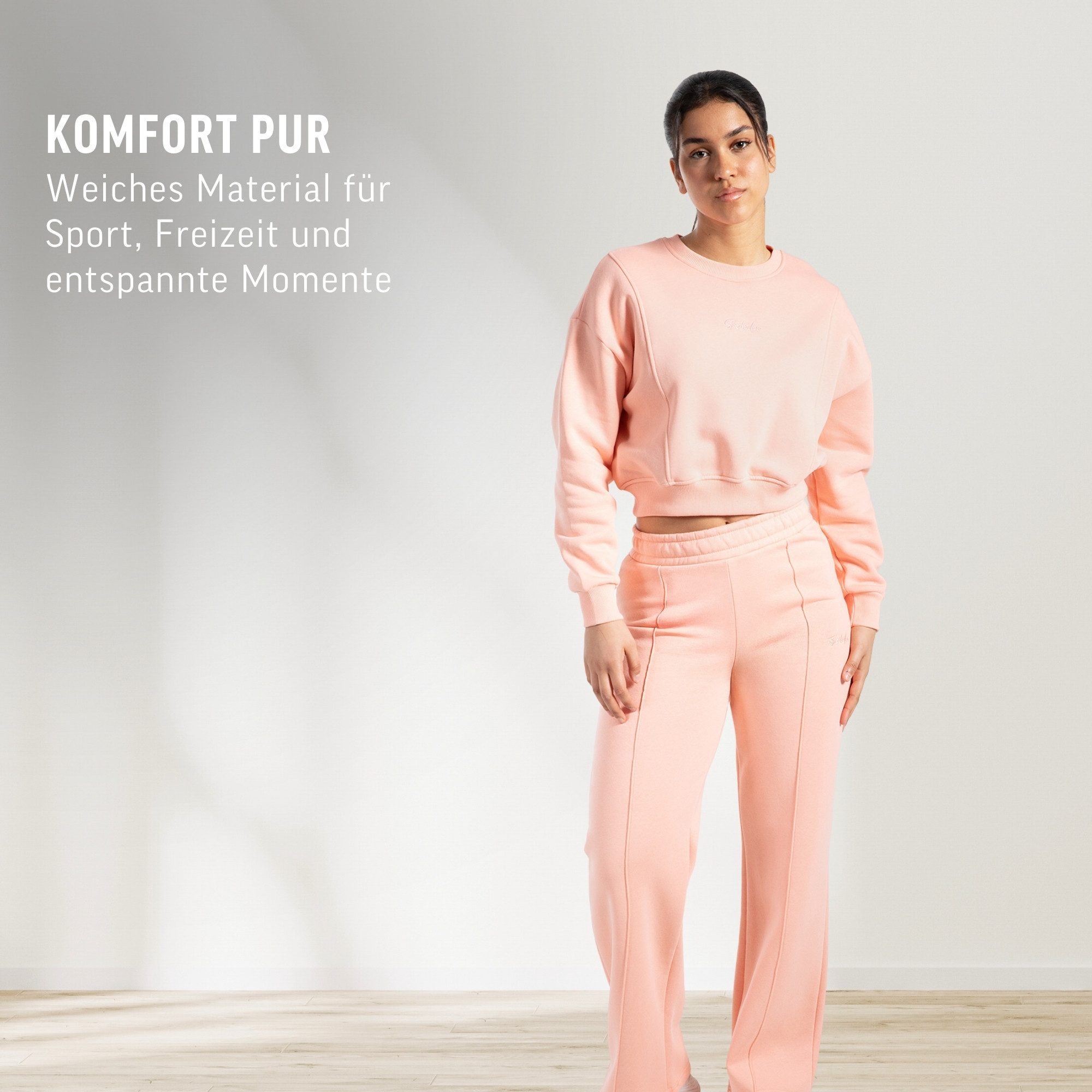 Smilodox Jogginghose Milea, Weit geschnittene Lounge-Hose, elastischer Bund & Ziernähte Bequeme Damenhose, Sweatpants, Alltag Sport, sportlichen moderner Look