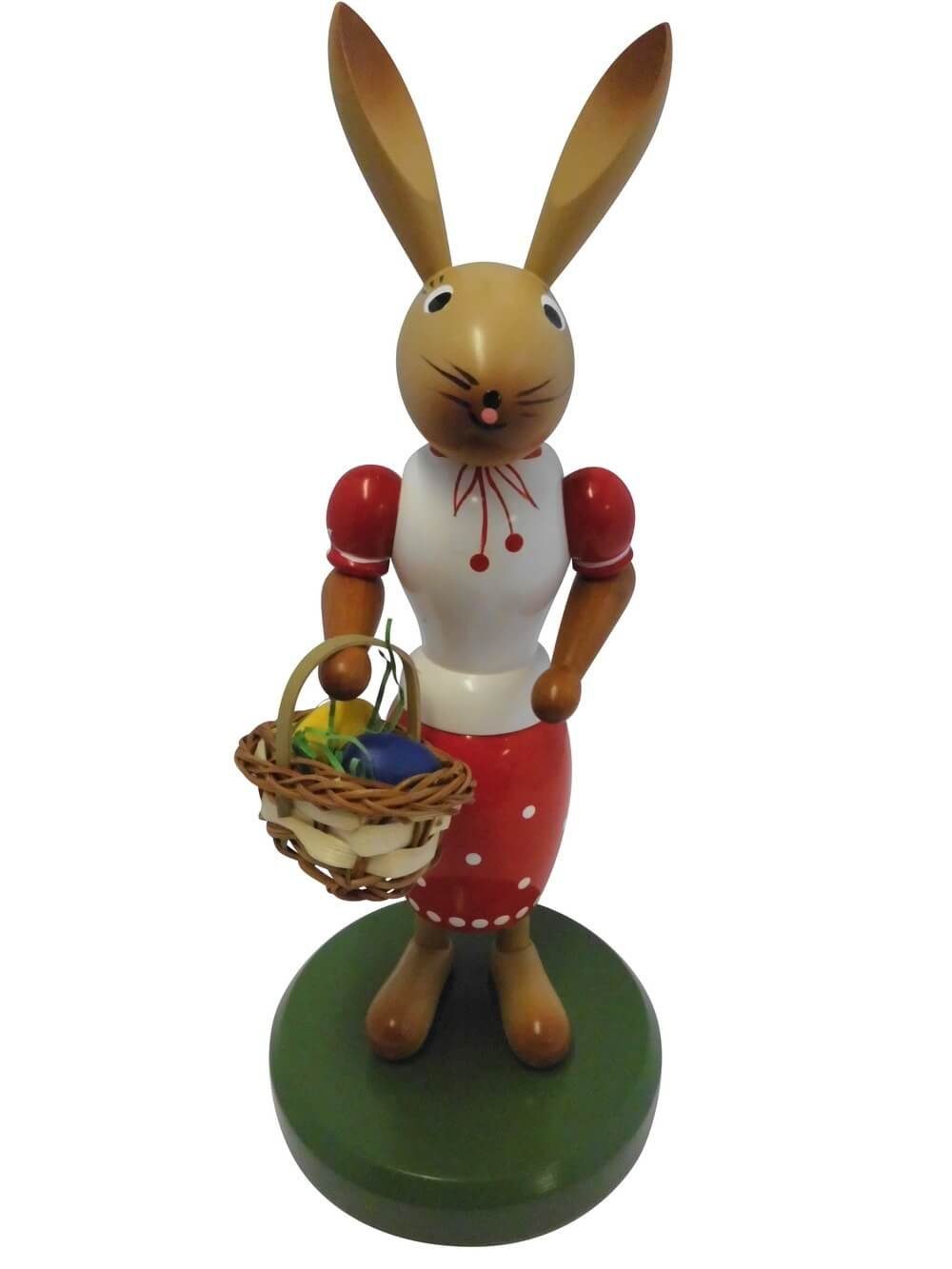 Osterhase Häsin mit Eierkorb, 28 cm von Nestler-Seiffen