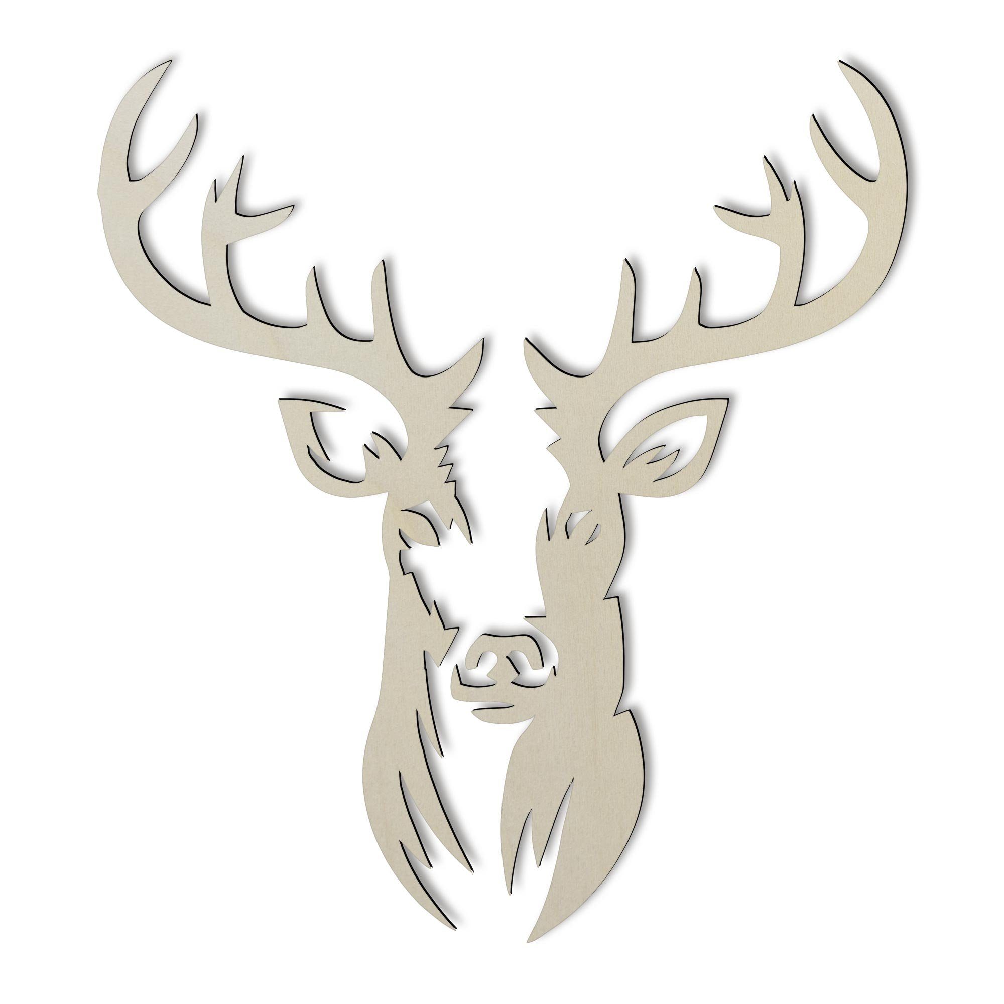 Namofactur Wanddekoobjekt XXL Hirsch Kopf Motiv, Holz Deko (2-teilig), Wand günstig online kaufen