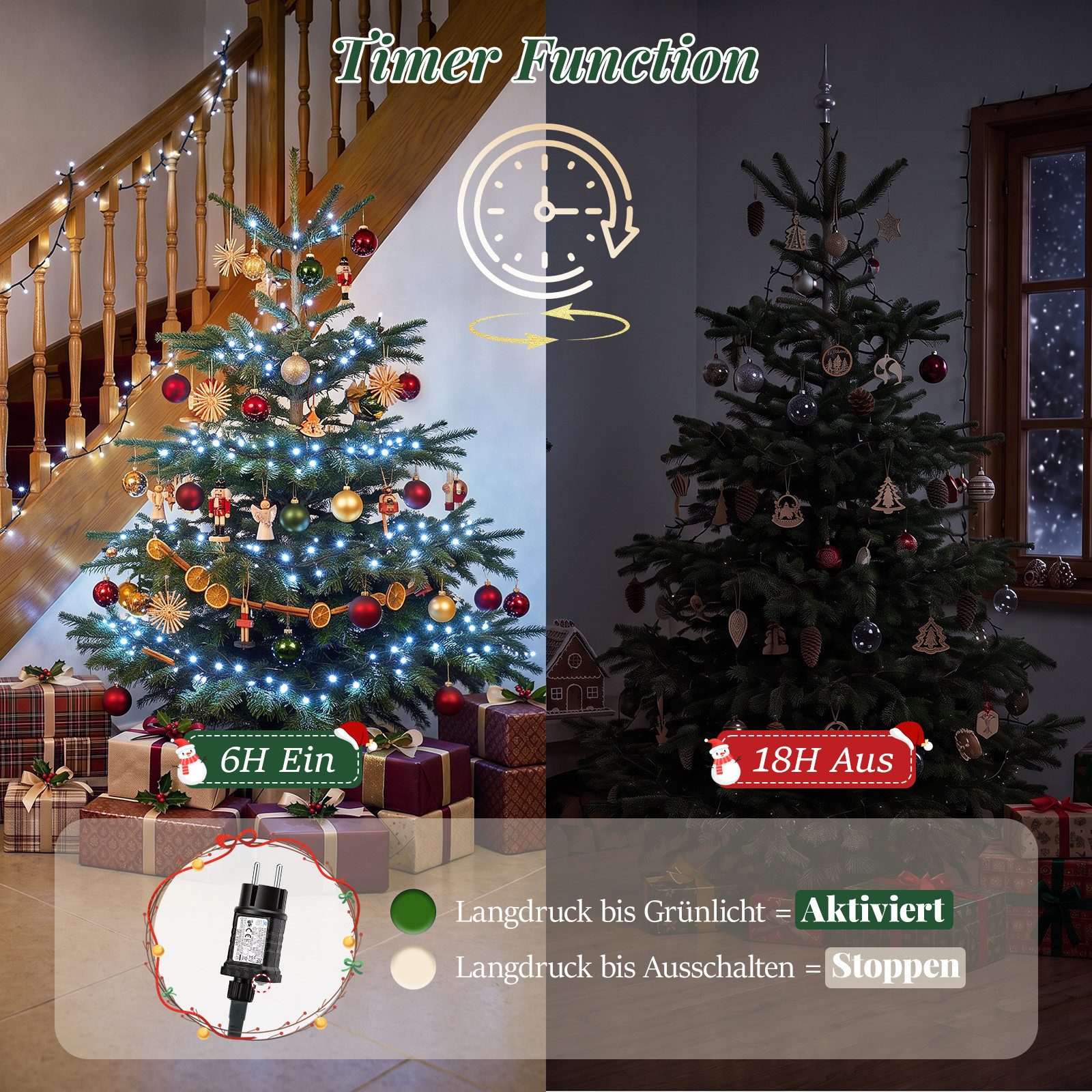 Salcar LED-Lichterkette 2m-100m LED Lichterkette Weihnachtsbaum 20-1660er LED Weihnachtsdeko – Bild 4 von 5