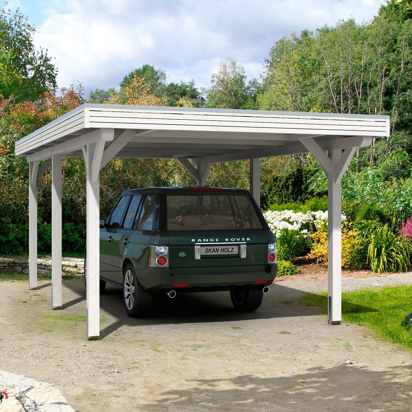 Skanholz Einzelcarport Spessart, BxT: 355x604 cm, 220 cm Einfahrtshöhe