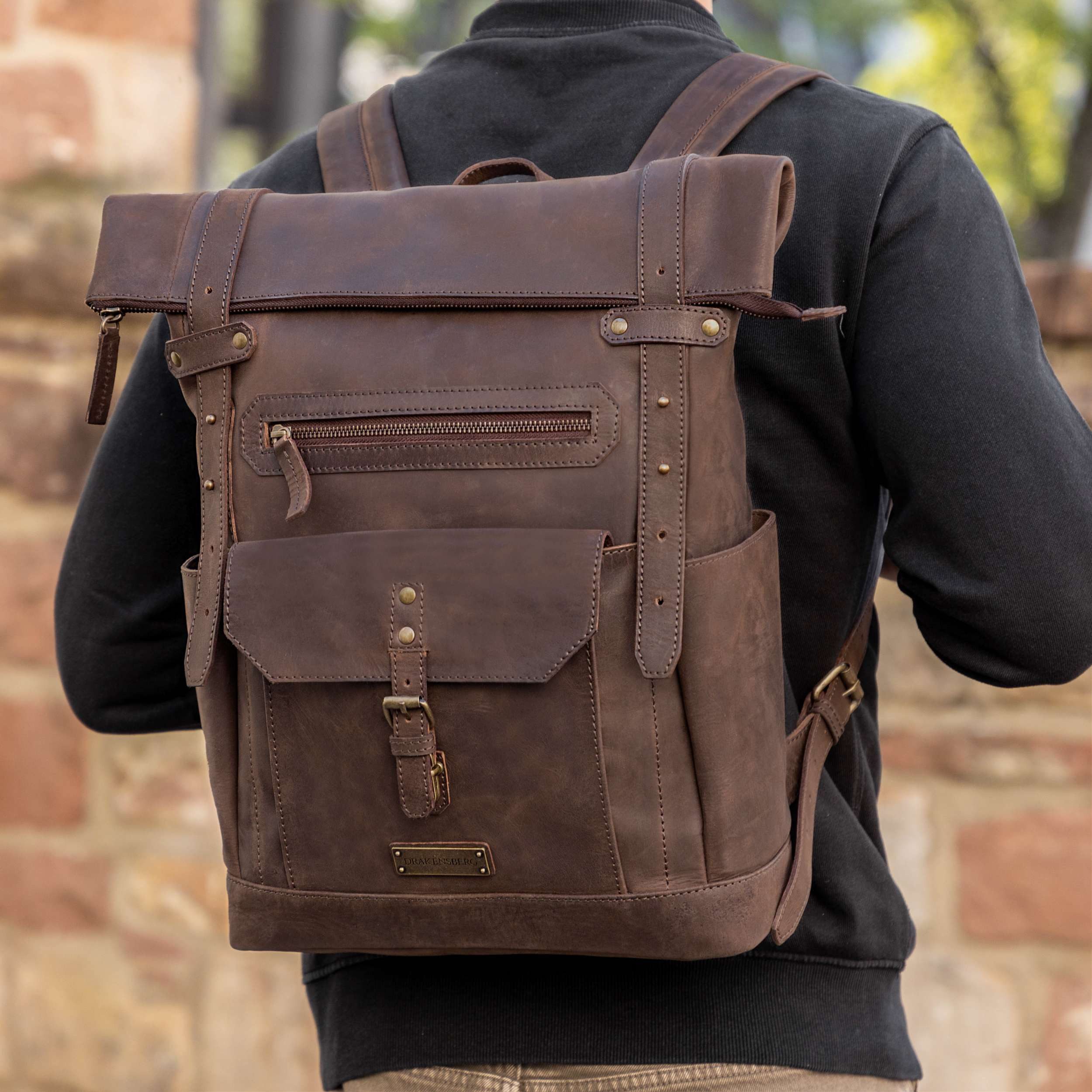 DRAKENSBERG Rucksack Roll-Top »Patrick« Kaffee-Braun, Herren, günstig online kaufen