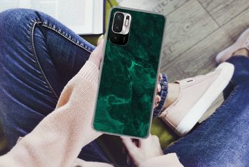 MuchoWow Handyhülle Marmor - Limone - Grün - Strukturiert - Marmoroptik, Phone Case, Handyhülle Xiaomi Redmi Note 10 5G, Silikon, Schutzhülle