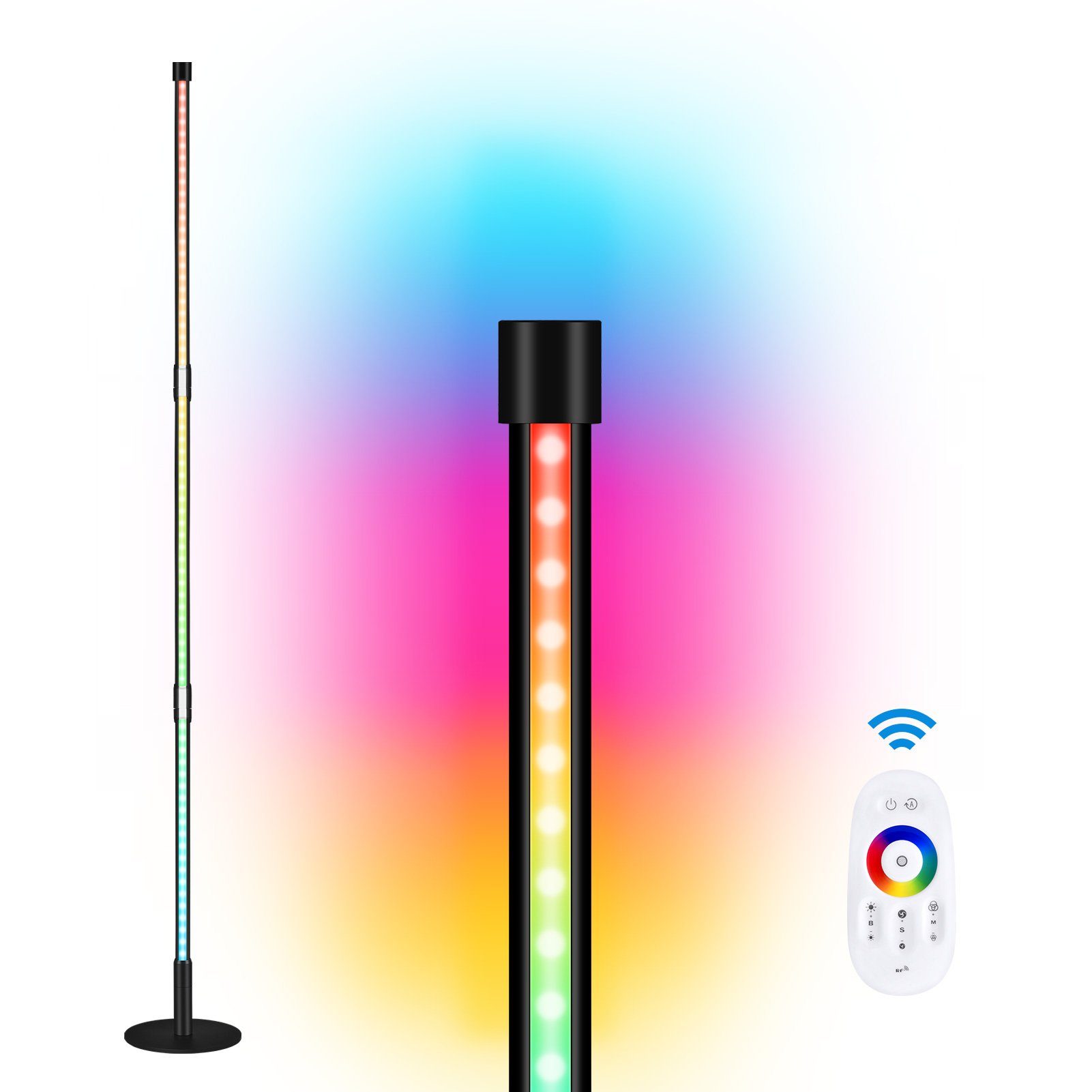 LED Stehleuchte RGB Dimmbar Eckleuchte Stehlampe Lichtsäule Farbwechsel Farbig