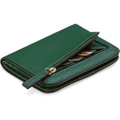 Coonoor Geldbörse Damen Geldbeutel klein, Frauen Leder mit Zipper Brieftasche, mit RFID-Schutz