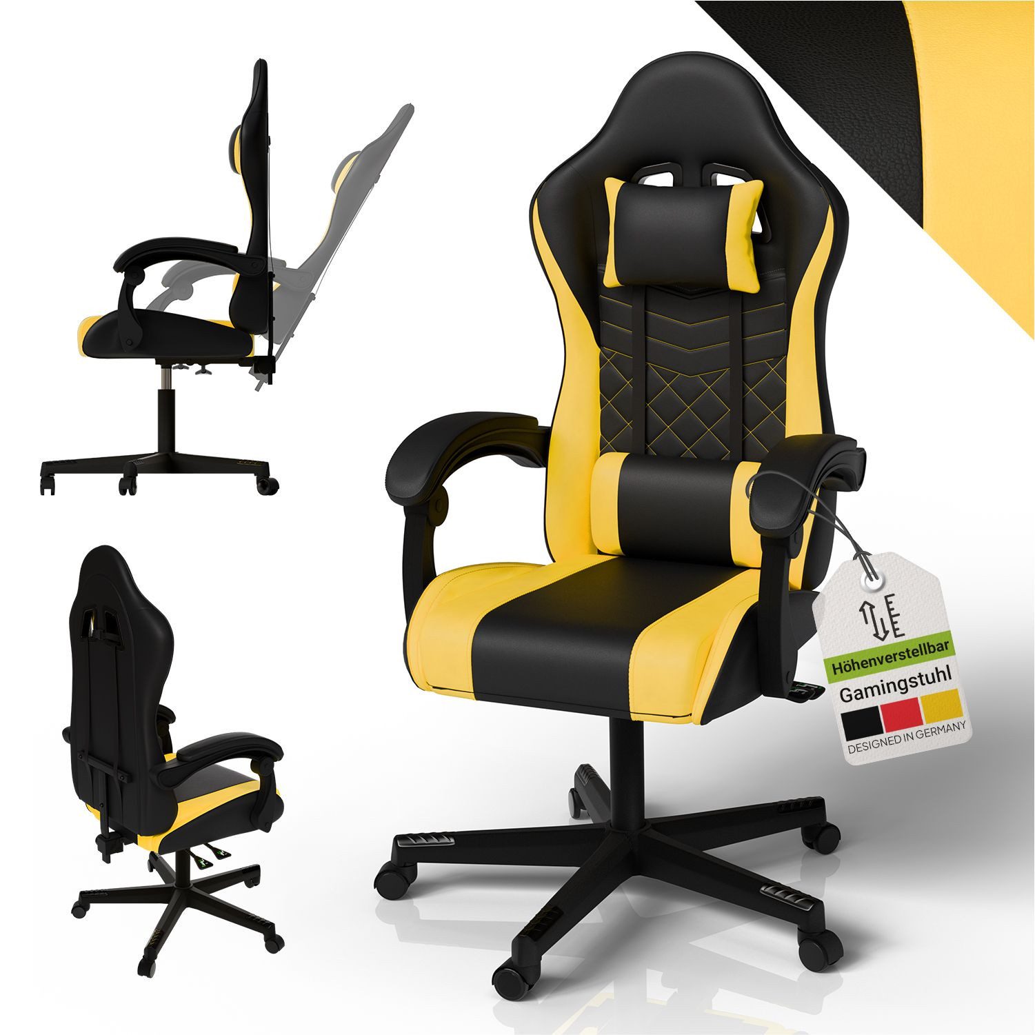 Juskys Gaming-Stuhl HyperSeat, Verstellbare Rückenlehne, robuste Konstrukti günstig online kaufen