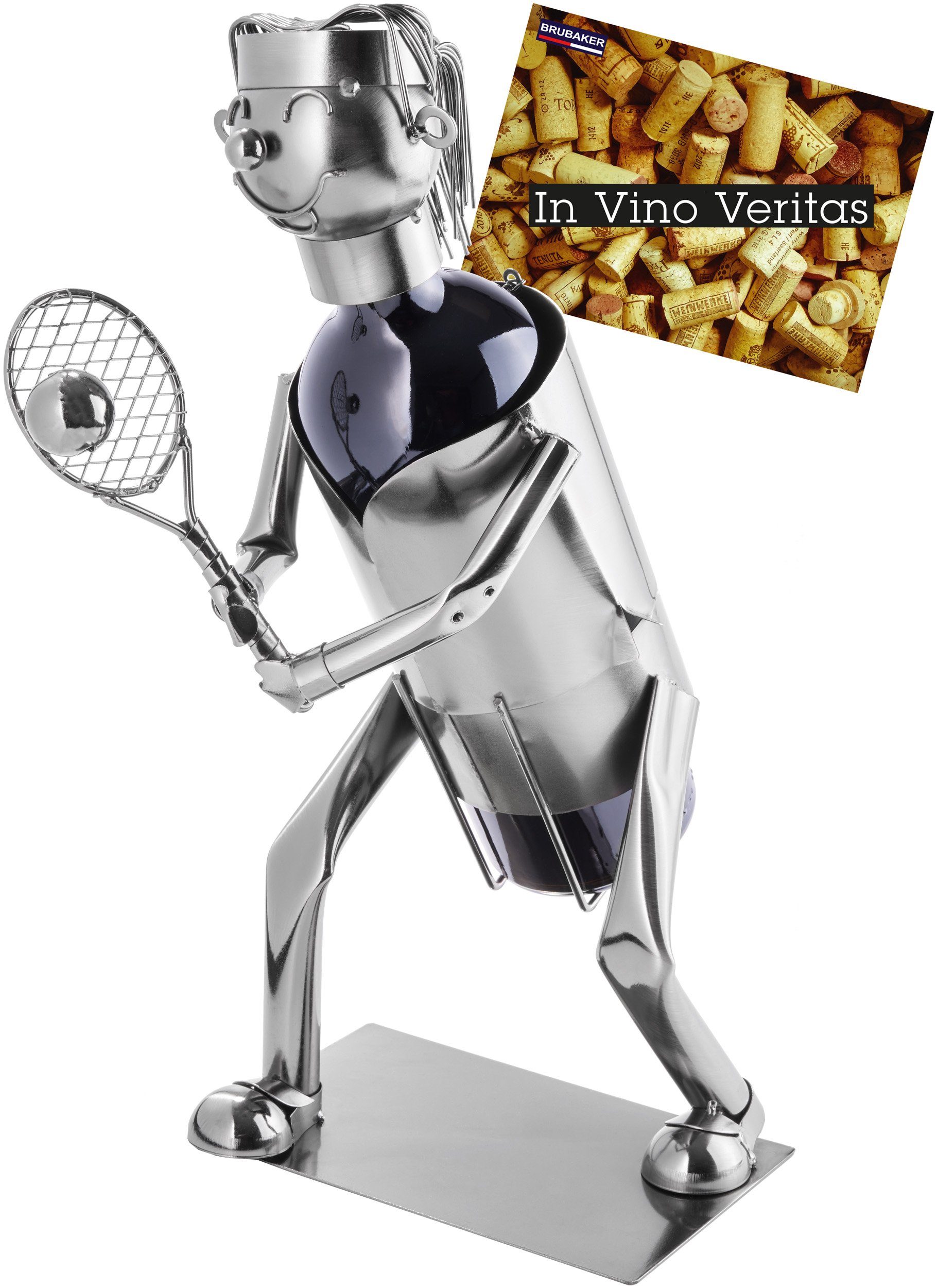 Weinflaschenhalter Tennisspielerin