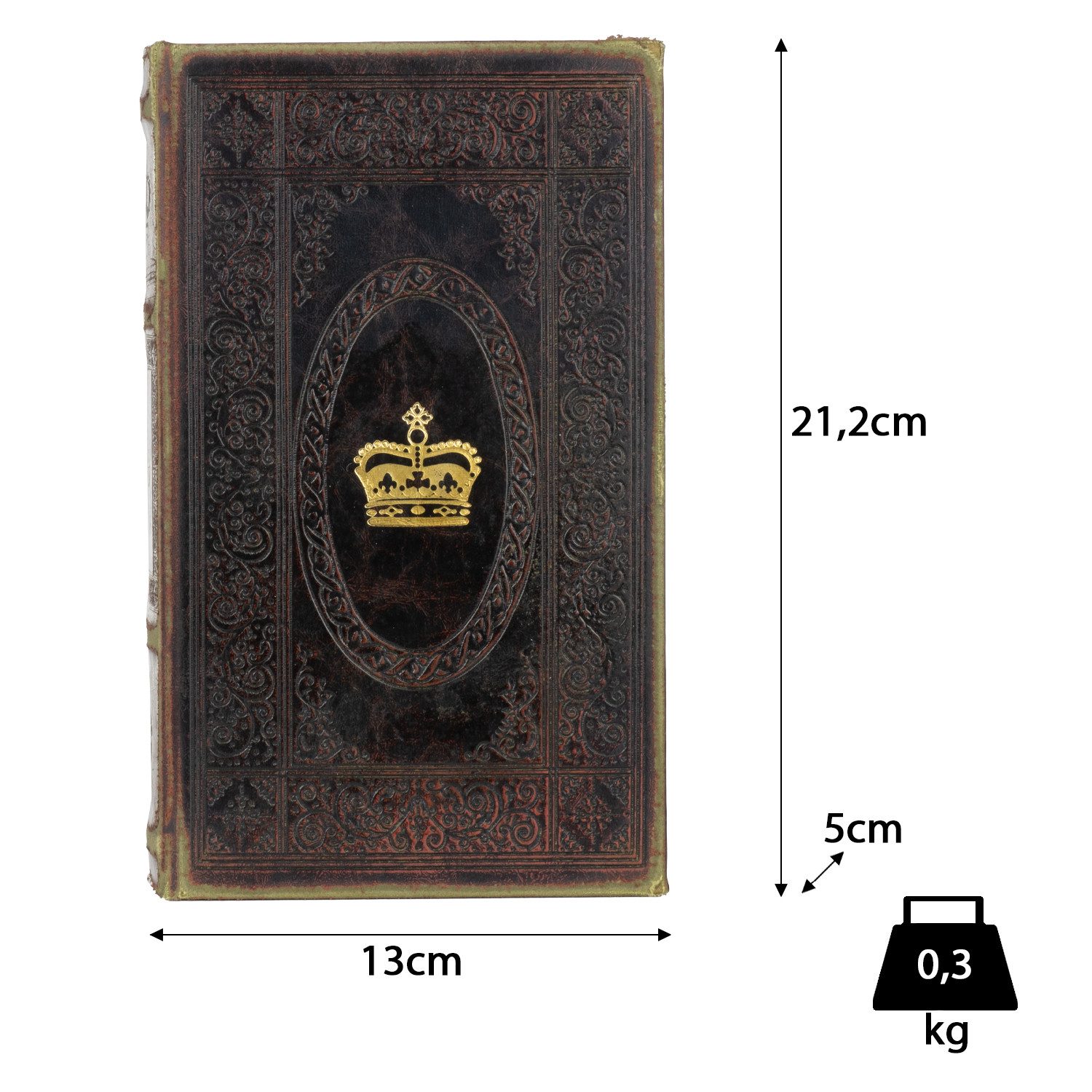 Moritz Etui Buchhülle Vintage mit Krone und Geheimfach