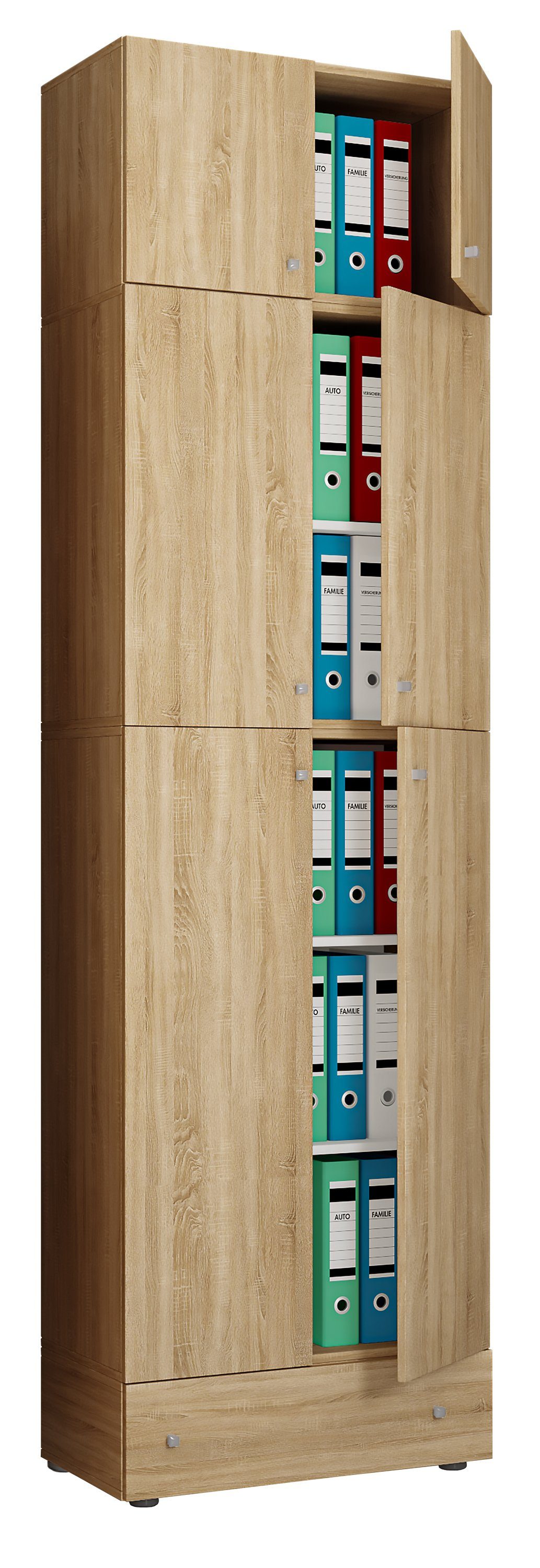 Aktenschrank AS Schrank 5fach XXL Lona Büroschrank VCM Sonoma-Eiche (1-St) Aktenschrank