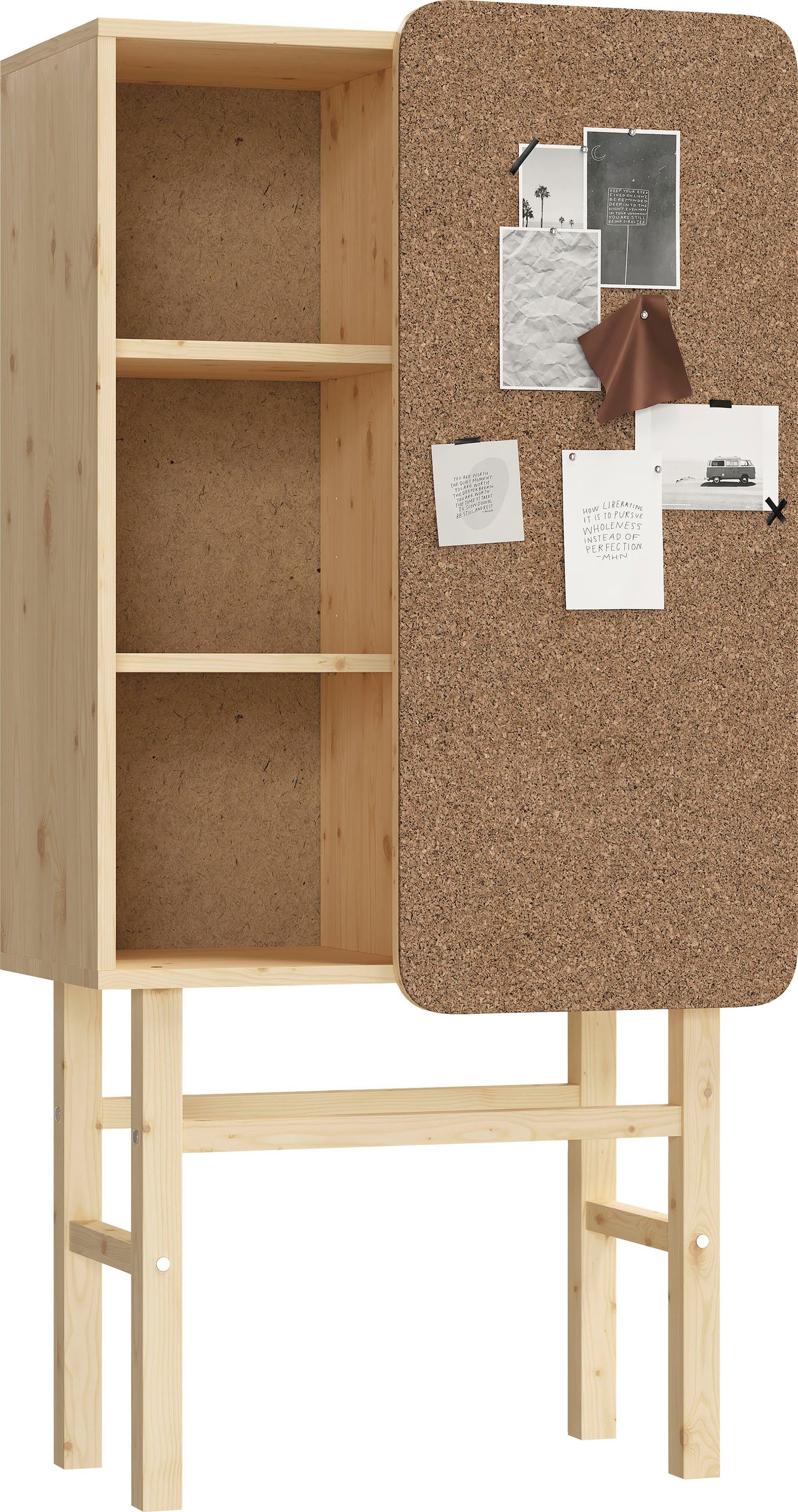 Karup Design Hochkommode Slide, Aus massiven Kiefernholz und Kork Pinwand