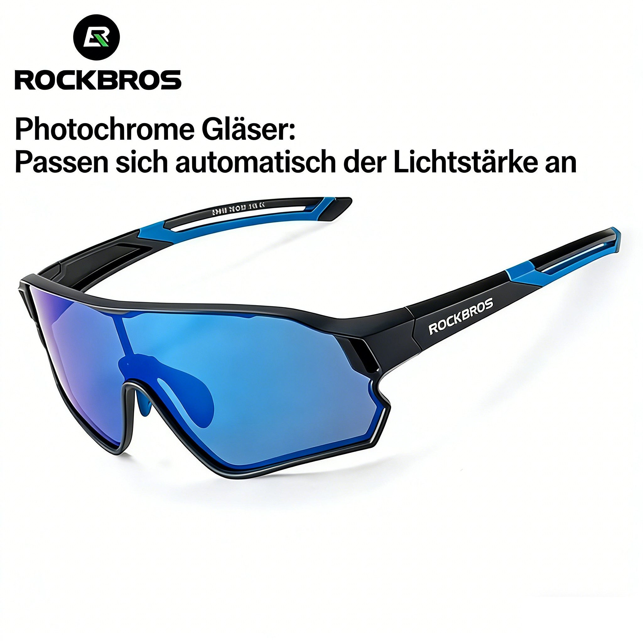 ROCKBROS Sonnenbrille UV400 Sport, Kinder Sonnenbrille passt sich dem Licht automatisch an