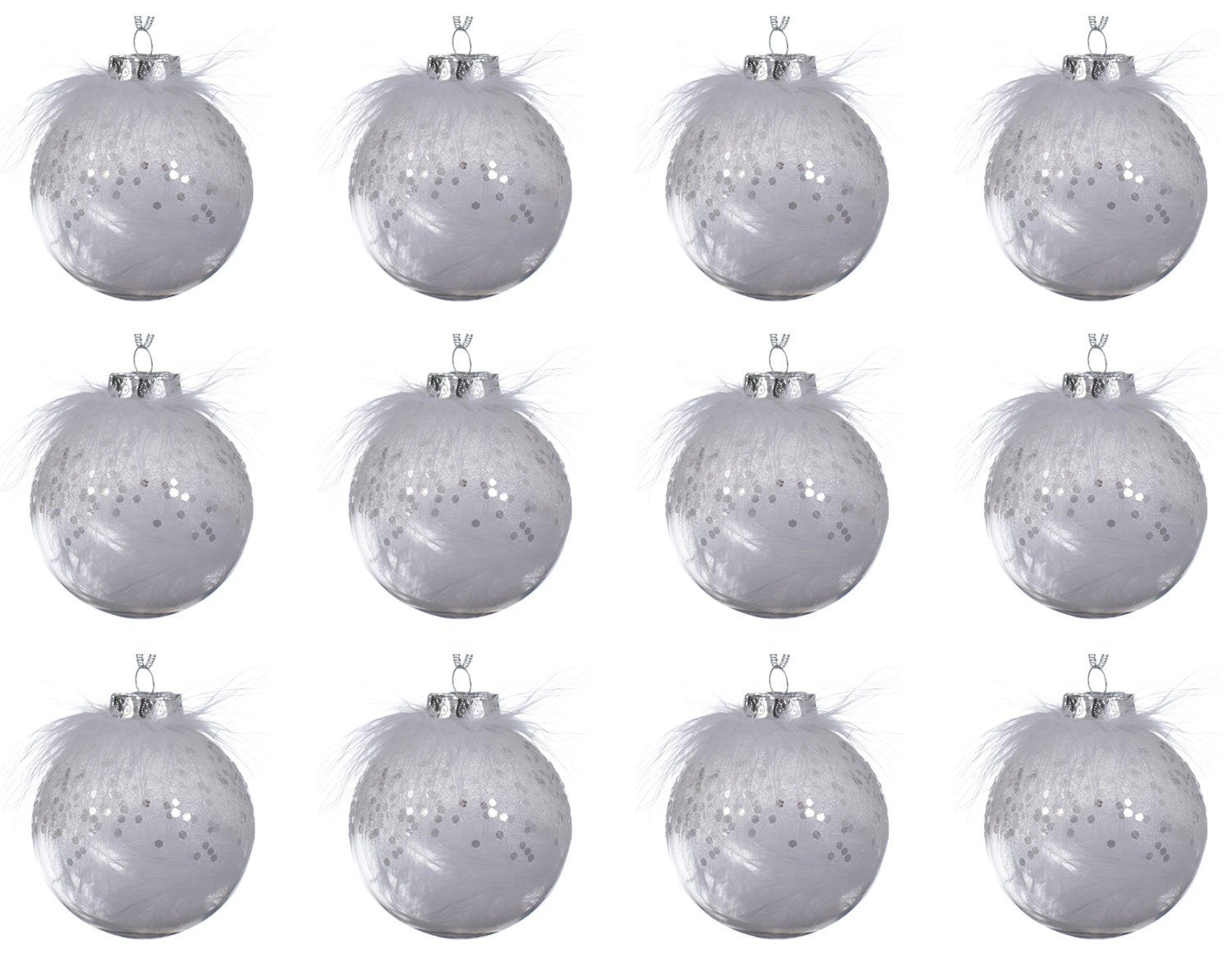 Kaemingk Weihnachtsbaumkugel, Weihnachtskugeln Kunststoff mit Federn 8cm kl günstig online kaufen