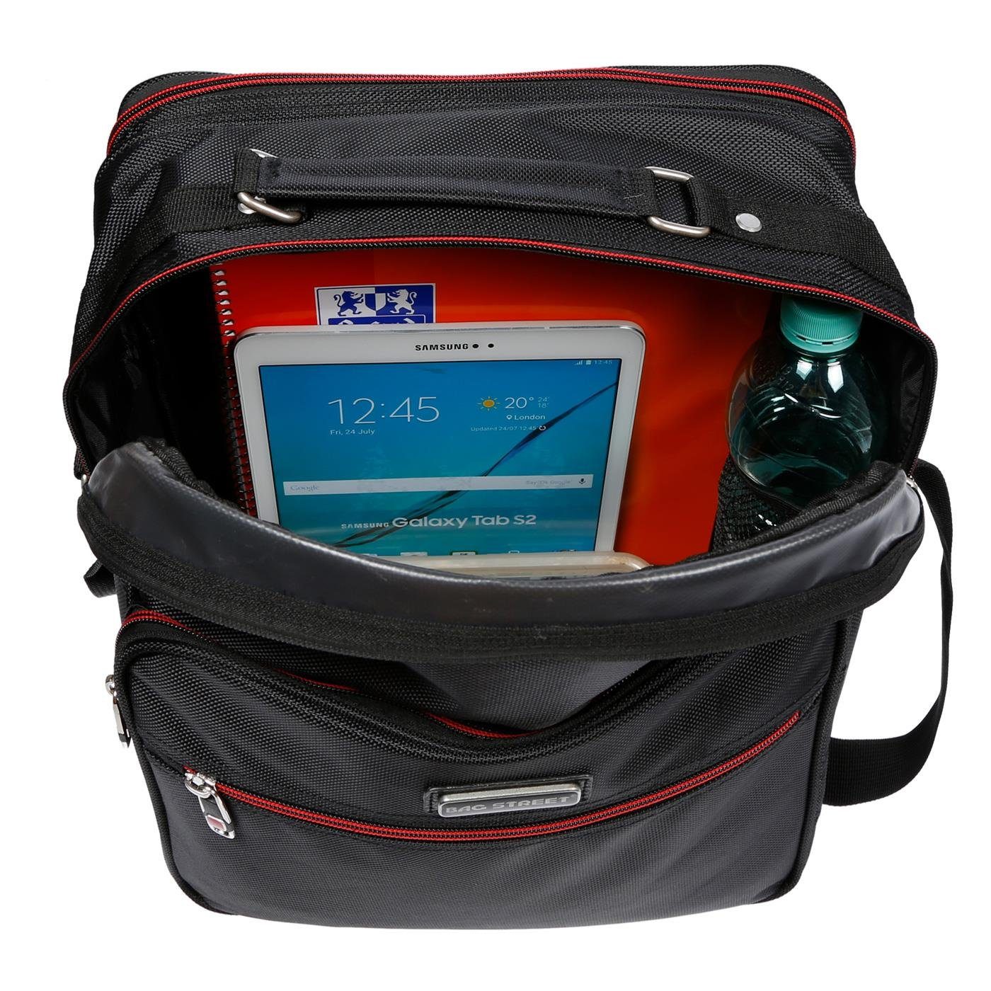 Christian Wippermann Businesstasche Flugbegleiter Arbeitstasche Messenger Umhänger, Herrentasche Schwarz im Hochformat