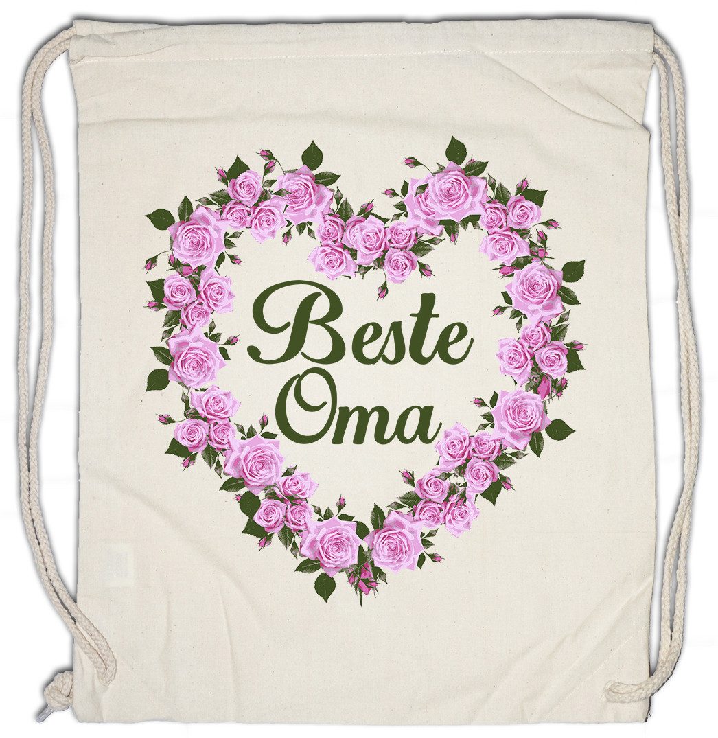 Turnbeutel Beste Oma Rosen Herz Turnbeutel II Omi Großmutter Enkelkinder Enkel