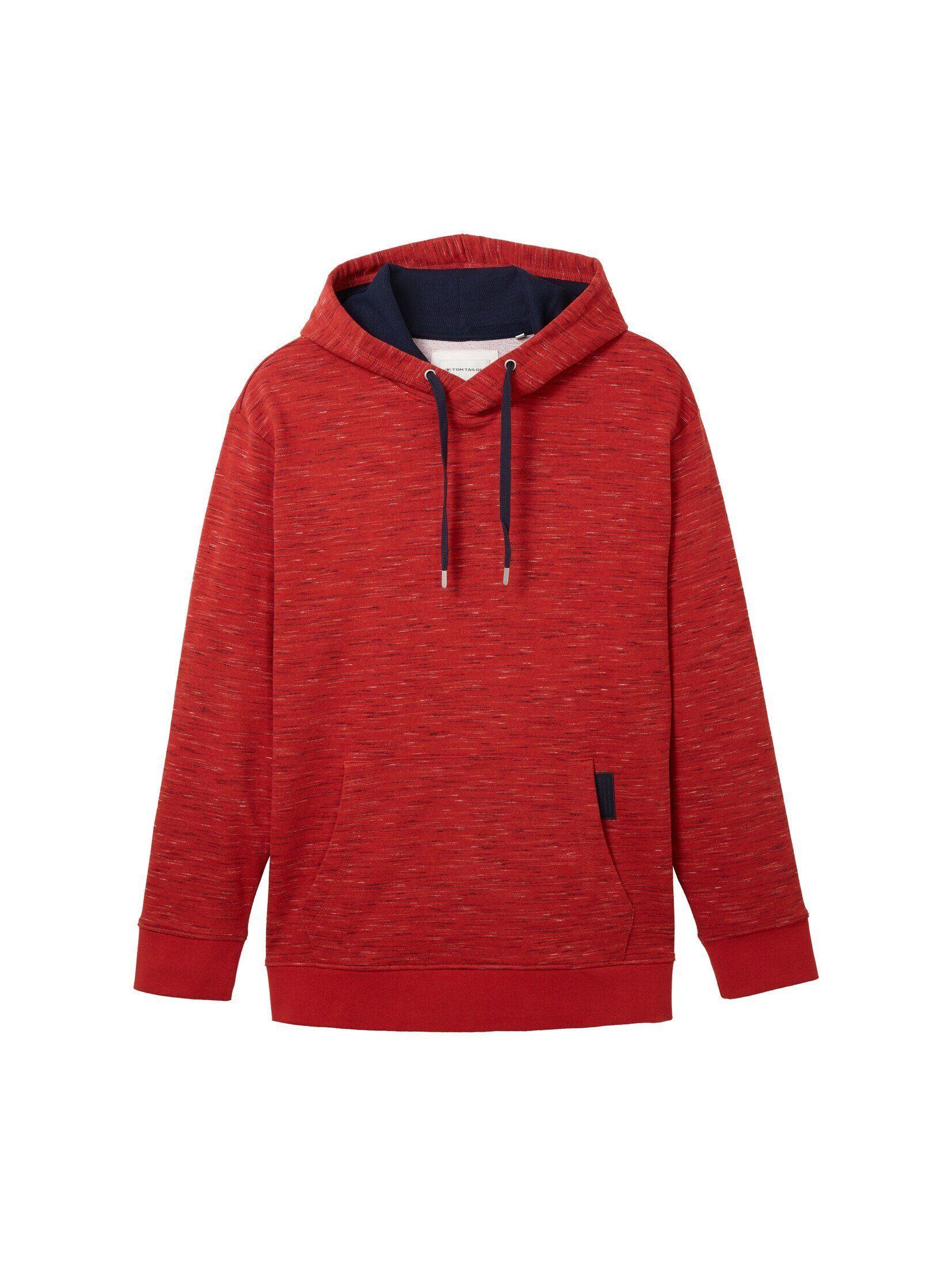 Hoodie red Plus PLUS TOM velvet TAILOR - spacedye Hoodie soft Gemusterter